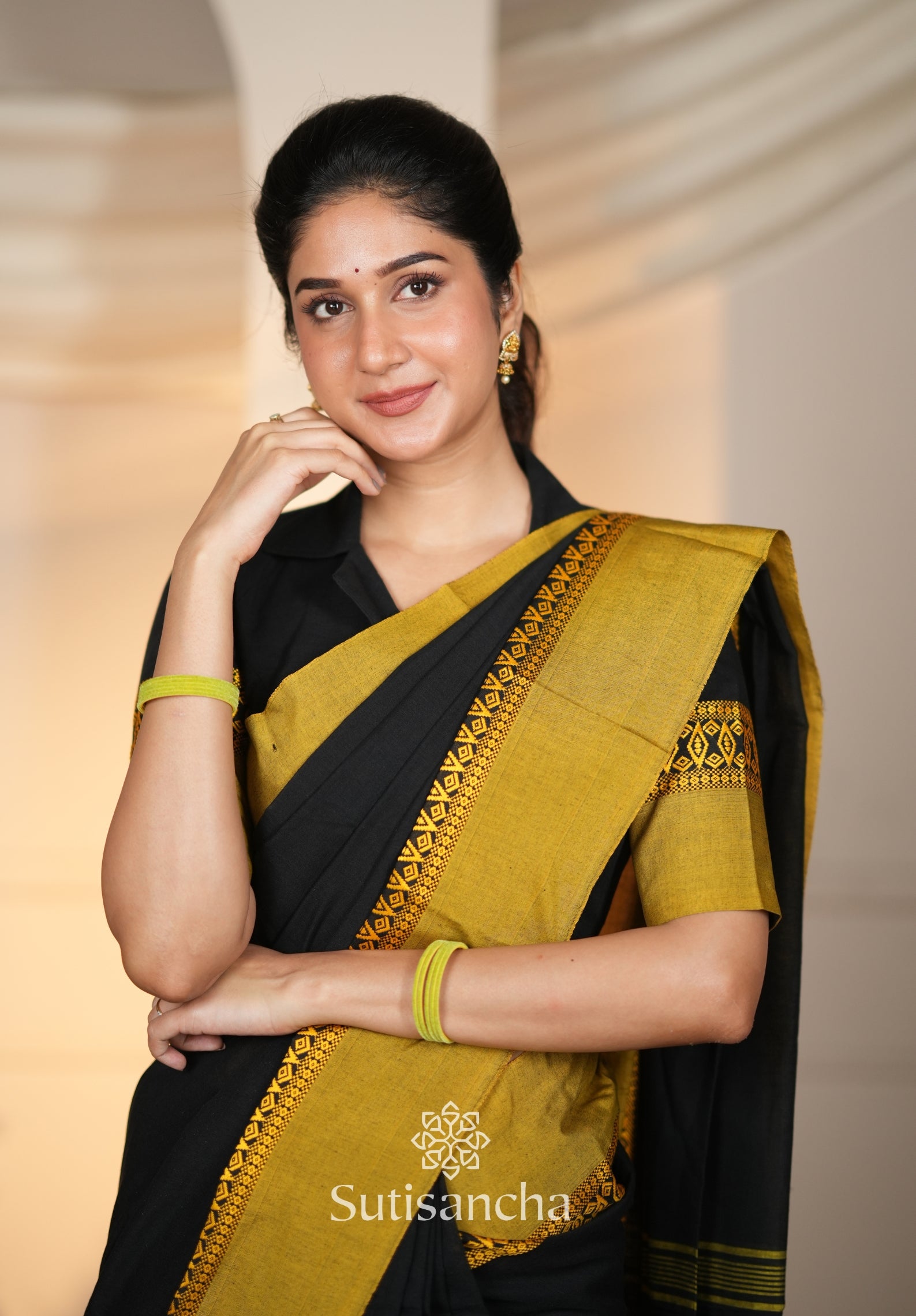 Timeless Weave Bengal Cotton Saree by Sutisancha