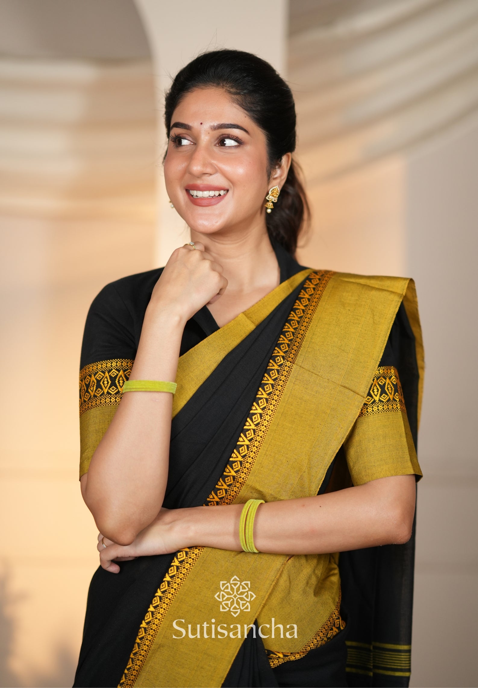 Timeless Weave Bengal Cotton Saree by Sutisancha