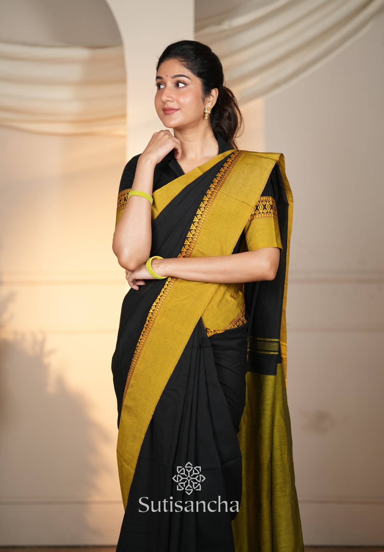 Timeless Weave Bengal Cotton Saree by Sutisancha