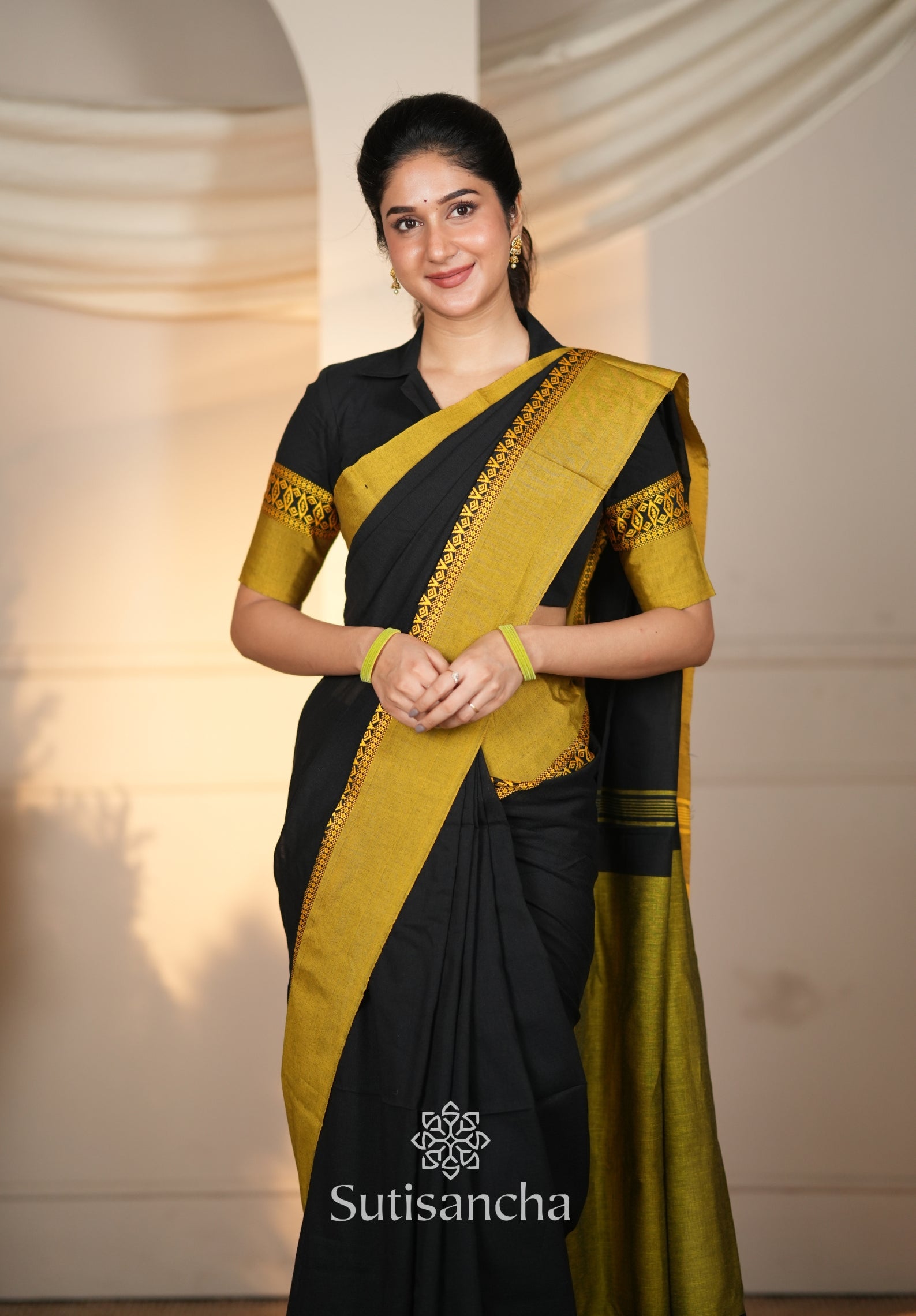 Timeless Weave Bengal Cotton Saree by Sutisancha