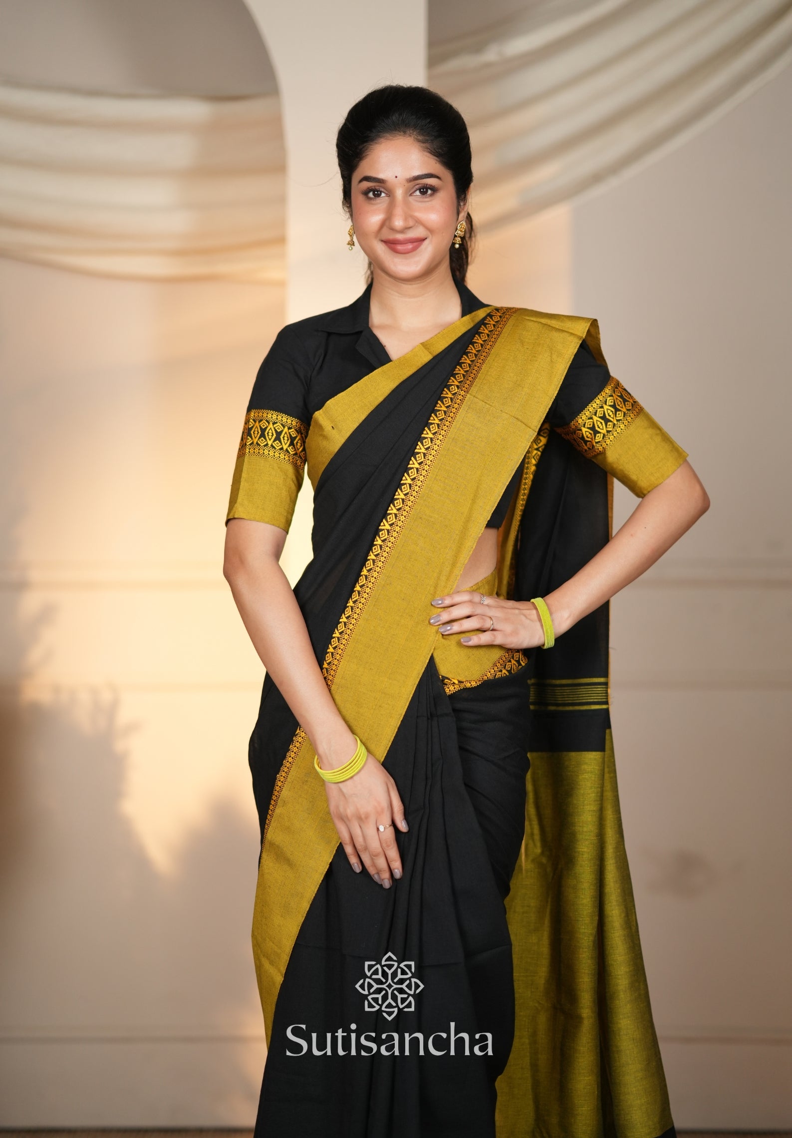 Timeless Weave Bengal Cotton Saree by Sutisancha