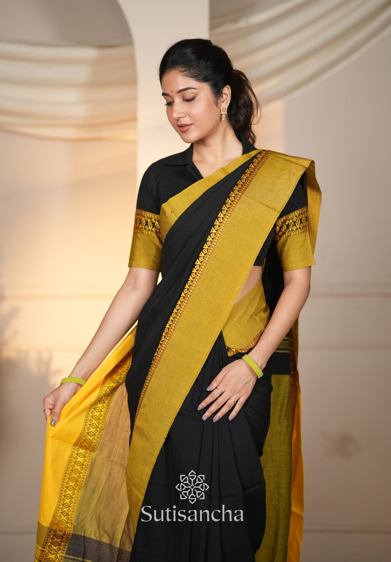 Timeless Weave Bengal Cotton Saree by Sutisancha