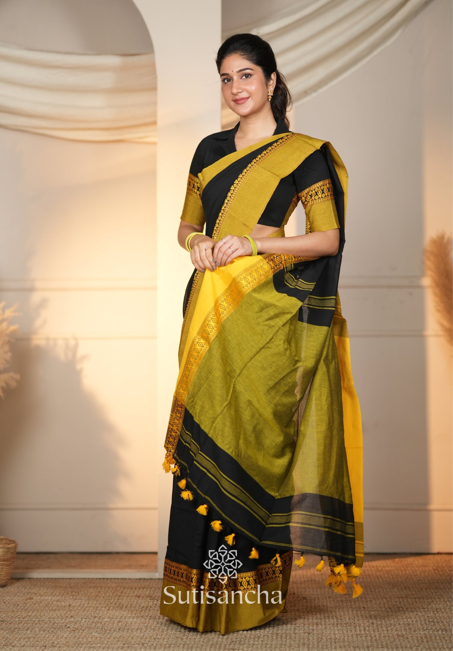 Timeless Weave Bengal Cotton Saree by Sutisancha