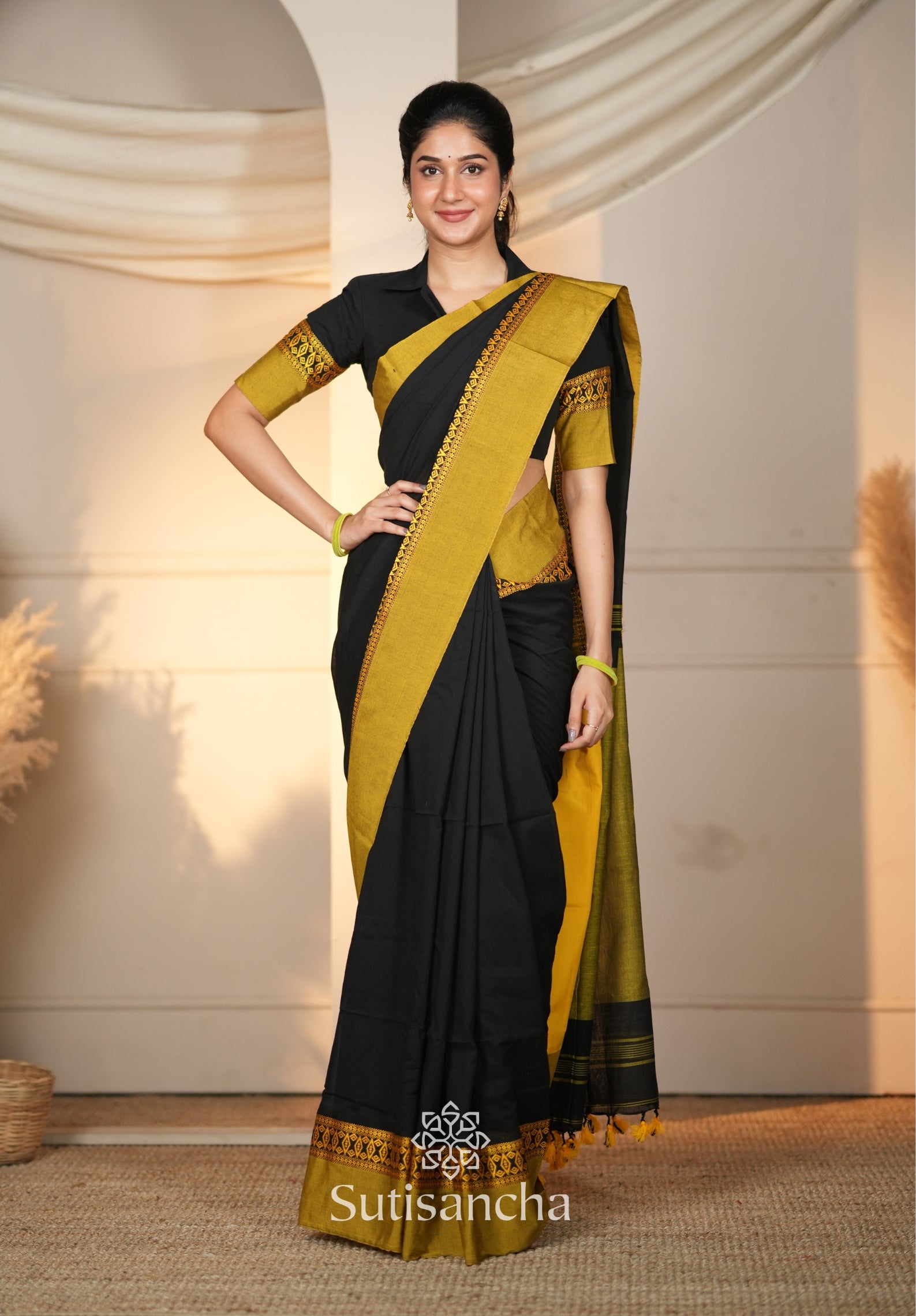 Timeless Weave Bengal Cotton Saree by Sutisancha