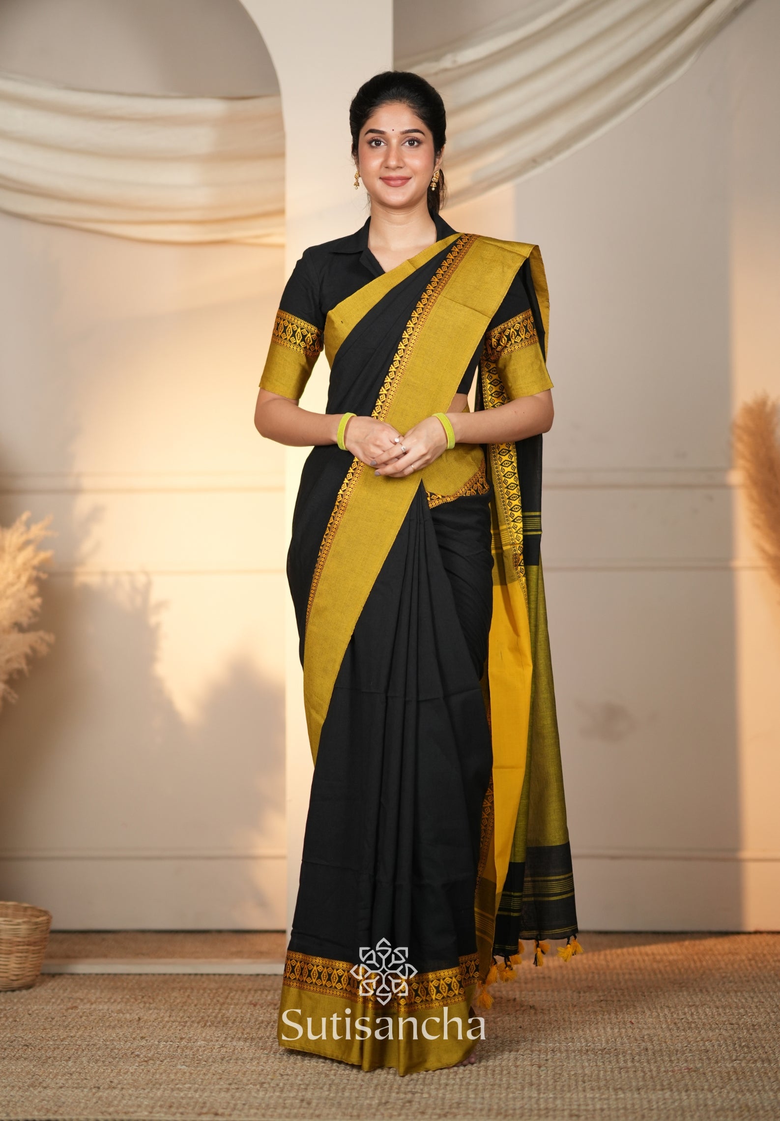 Timeless Weave Bengal Cotton Saree by Sutisancha