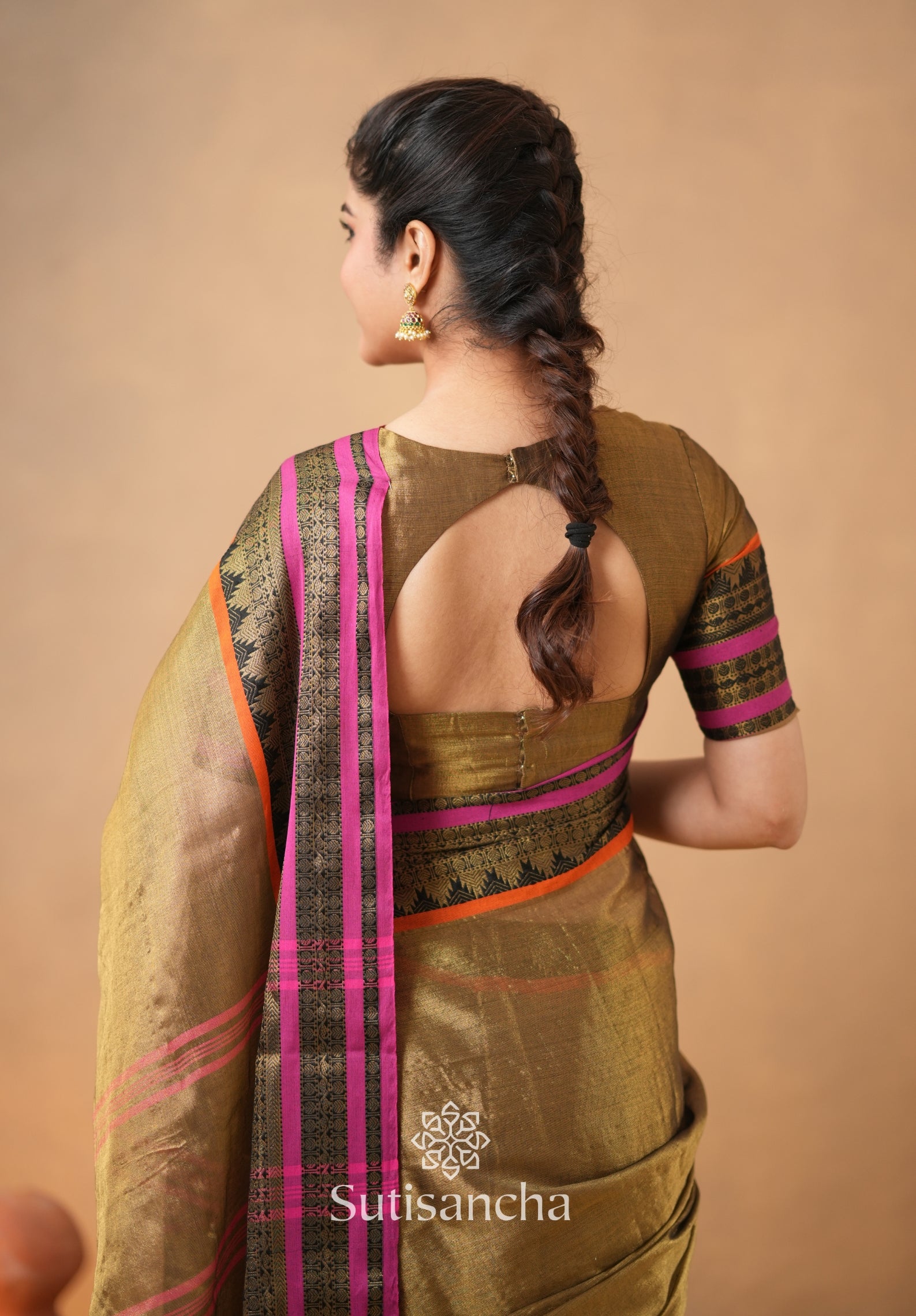 South Charm Tissue Cotton Saree with Traditional Border