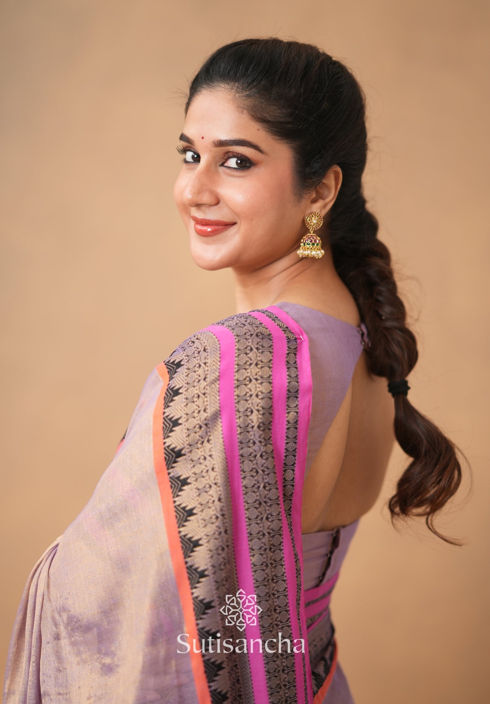 South Charm Tissue Cotton Saree with Traditional Border