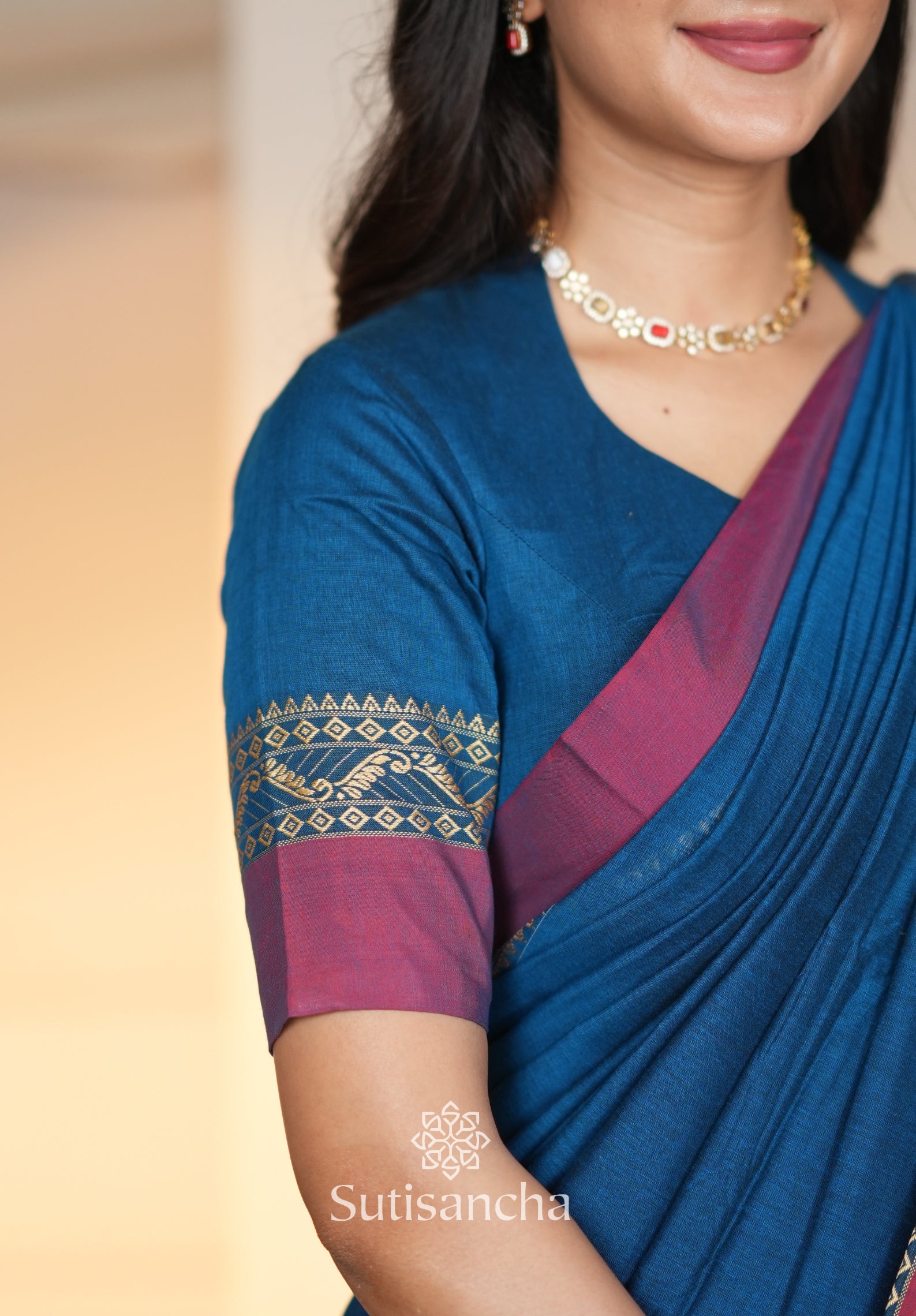 The Weaver's Touch: Pure Bengal Cotton Saree with Timeless Appeal