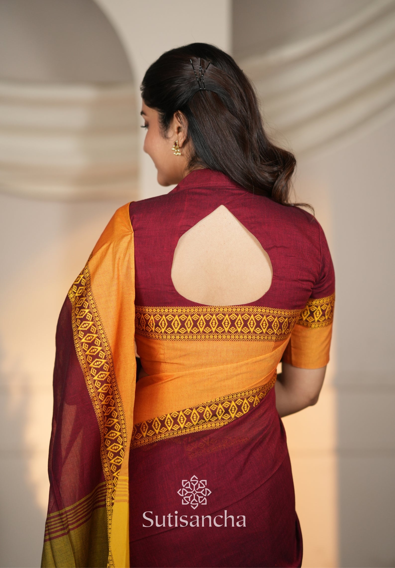 Timeless Weave Bengal Cotton Saree by Sutisancha