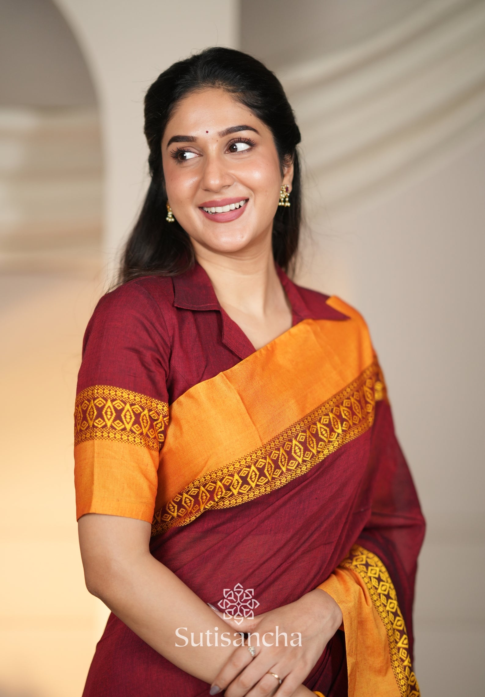 Timeless Weave Bengal Cotton Saree by Sutisancha