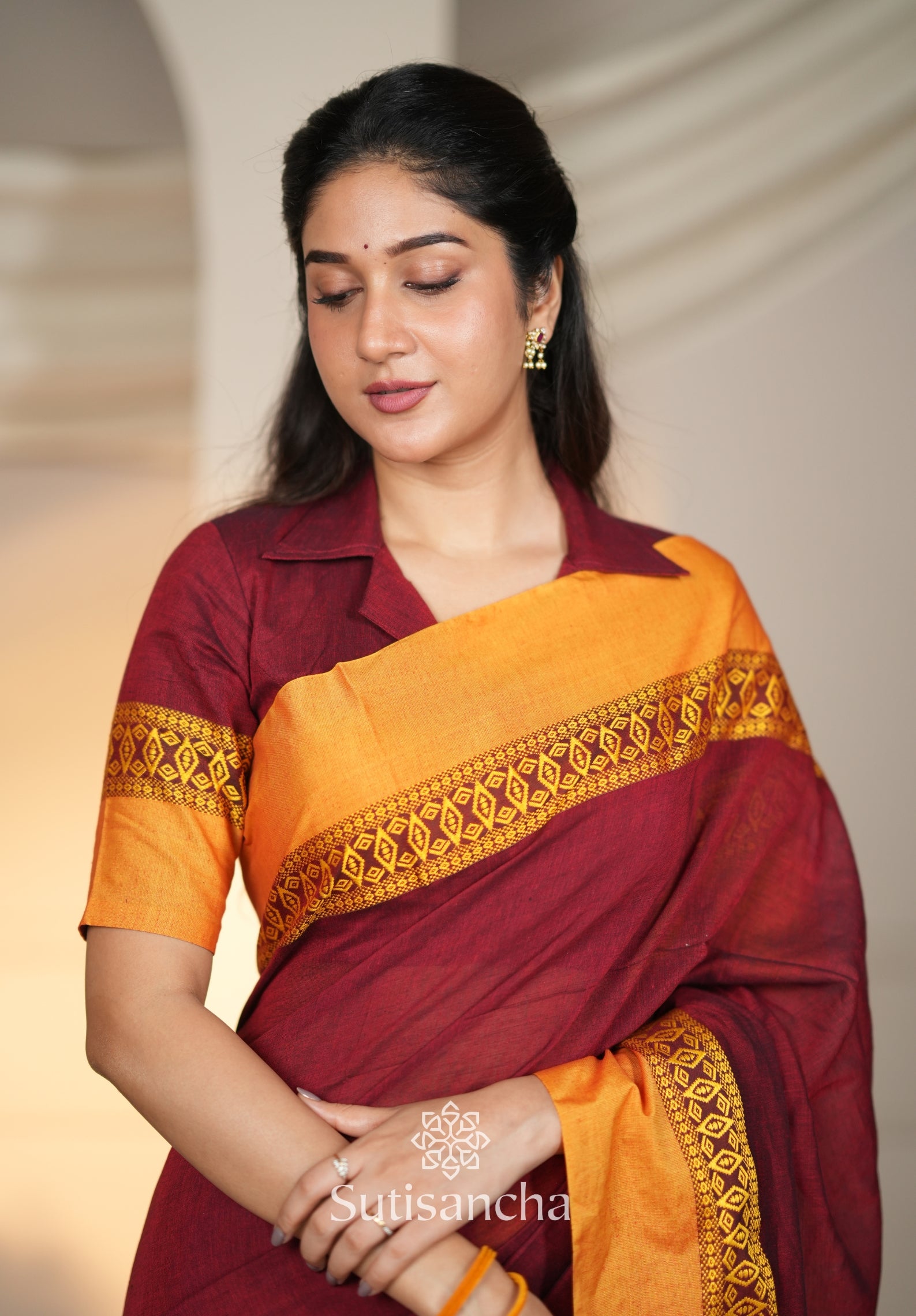 Timeless Weave Bengal Cotton Saree by Sutisancha