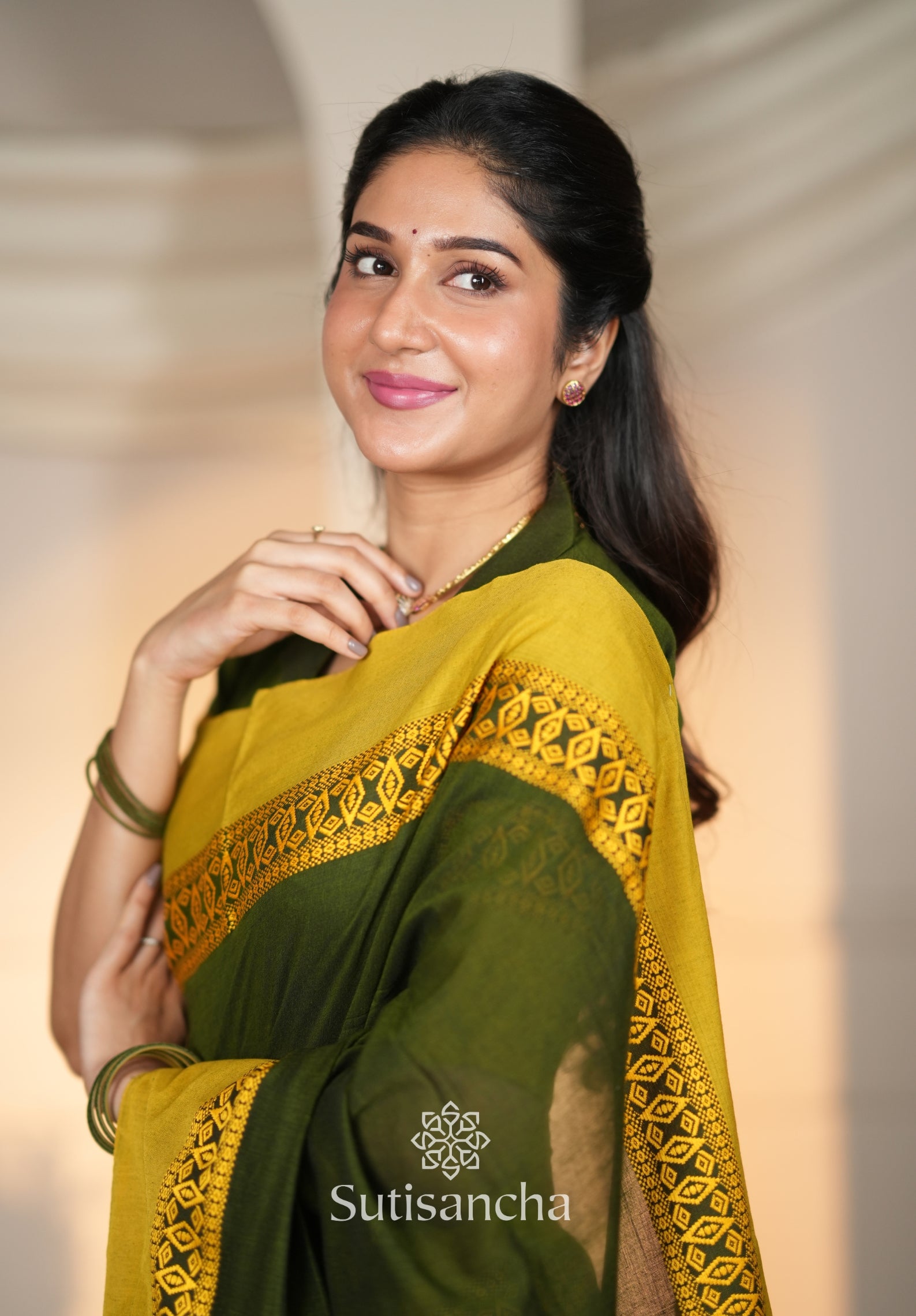 Timeless Weave Bengal Cotton Saree by Sutisancha