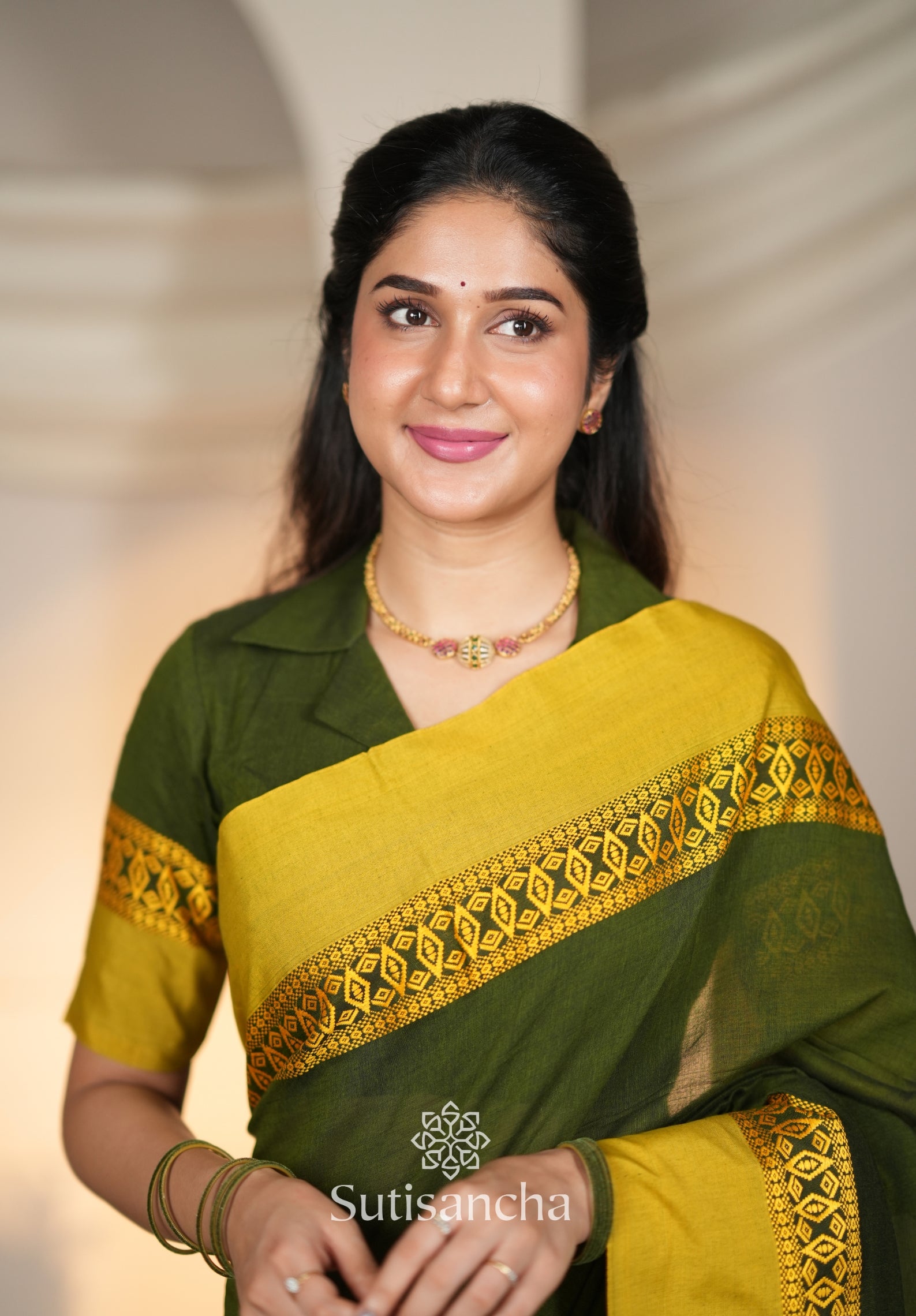 Timeless Weave Bengal Cotton Saree by Sutisancha