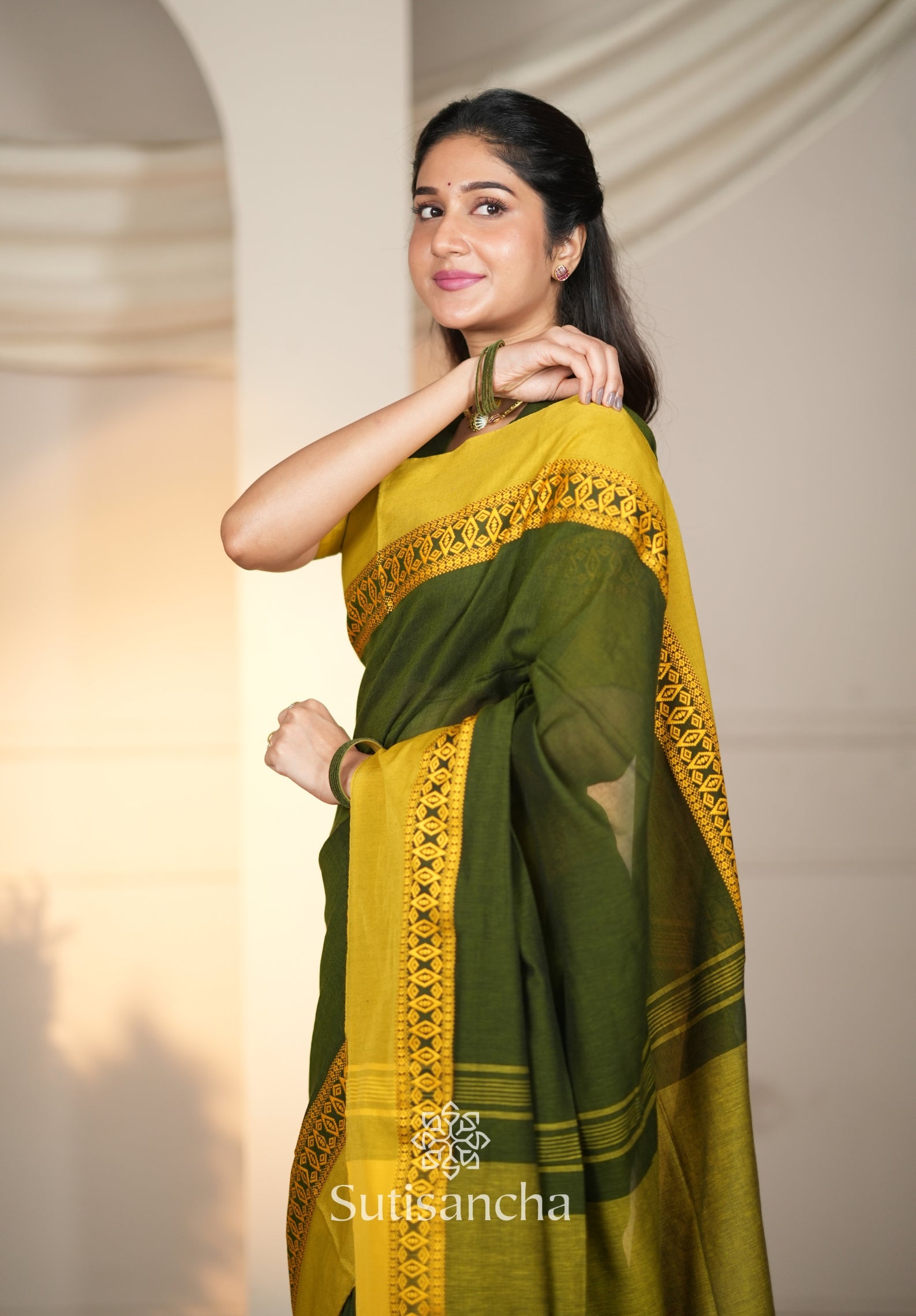 Timeless Weave Bengal Cotton Saree by Sutisancha