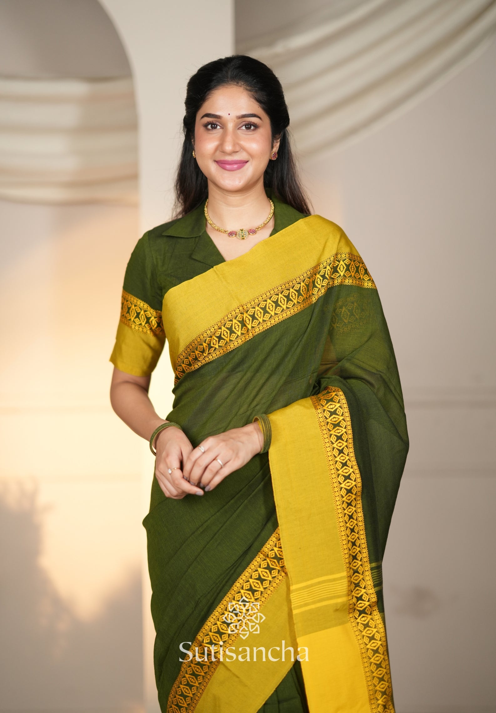 Timeless Weave Bengal Cotton Saree by Sutisancha