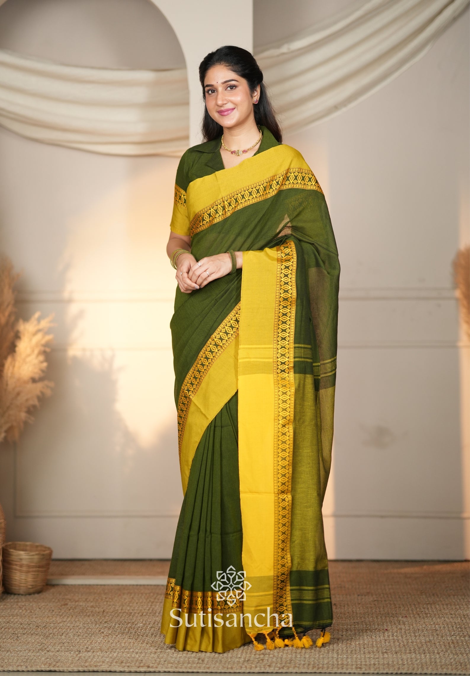 Timeless Weave Bengal Cotton Saree by Sutisancha