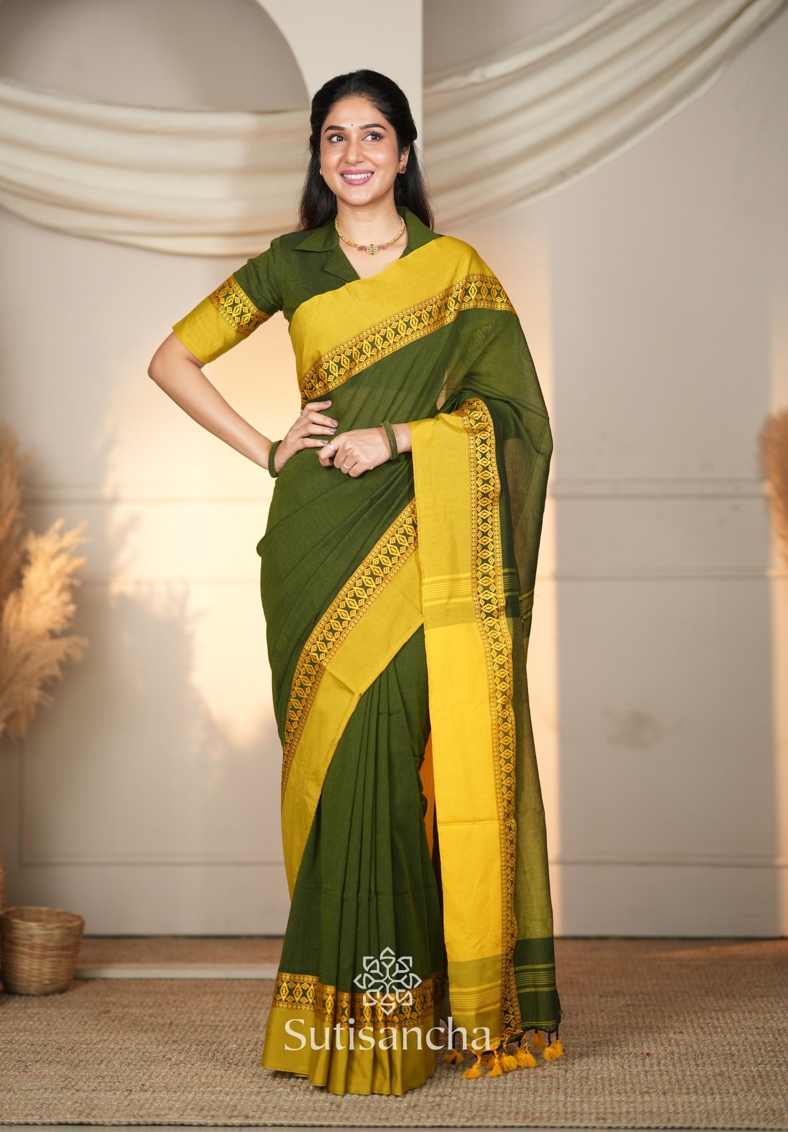 Timeless Weave Bengal Cotton Saree by Sutisancha