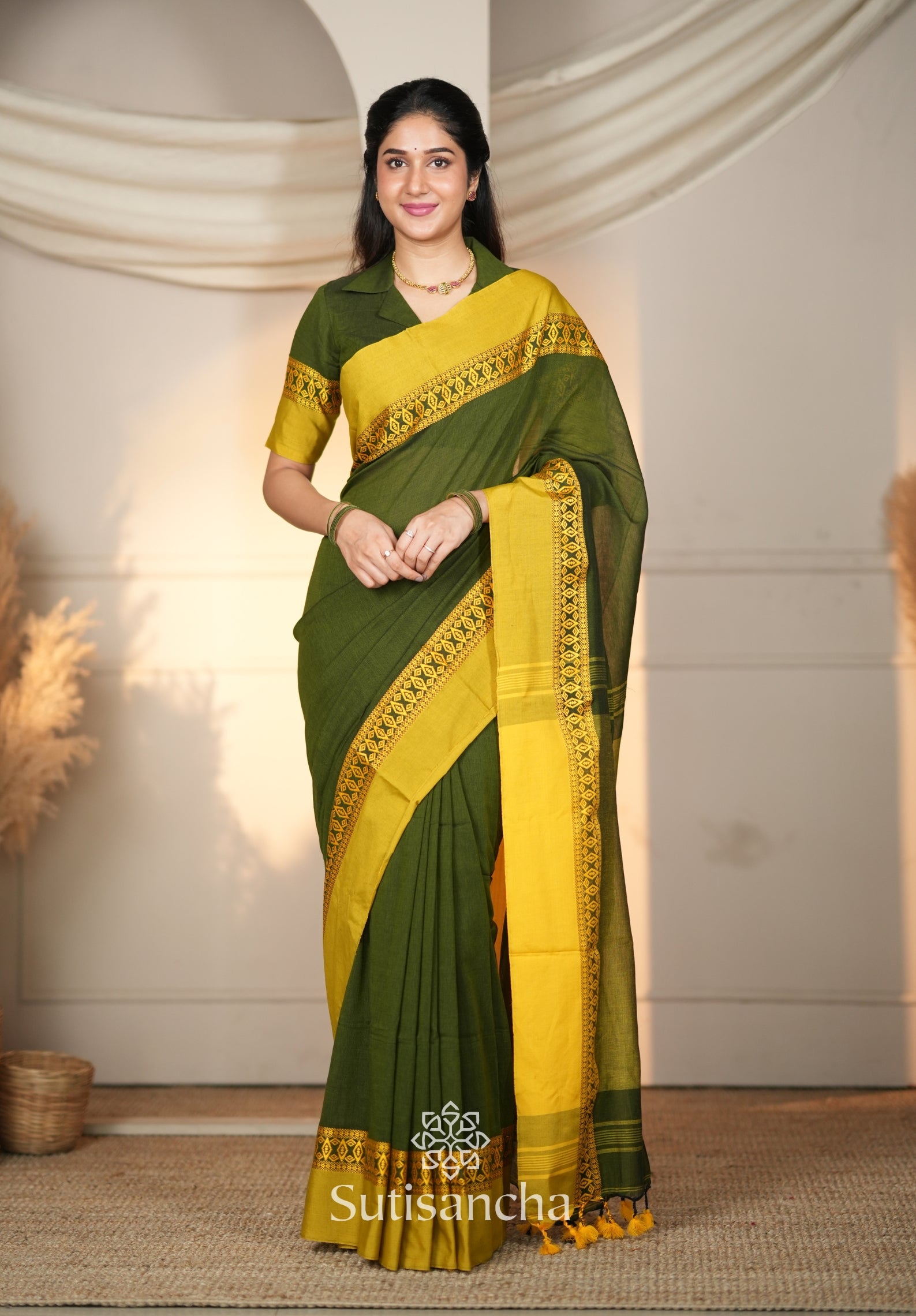 Timeless Weave Bengal Cotton Saree by Sutisancha