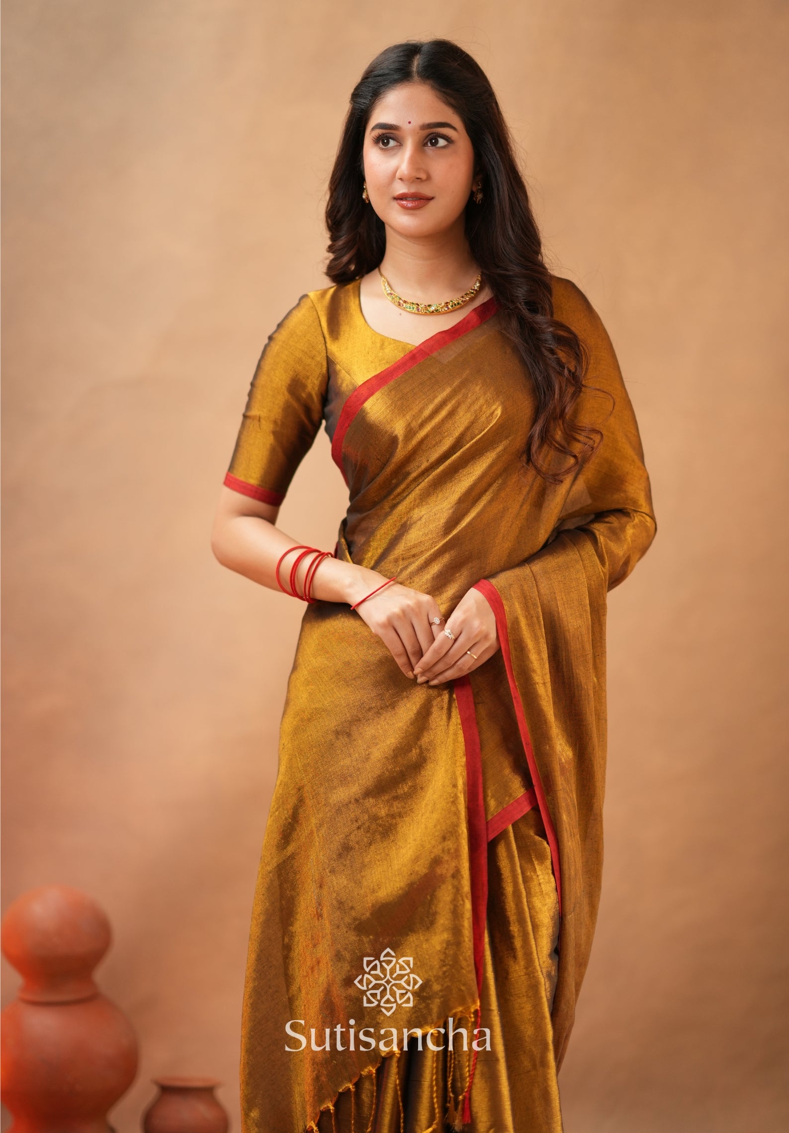Woven Poetry Artisanal Handloom Tissue Cotton Saree