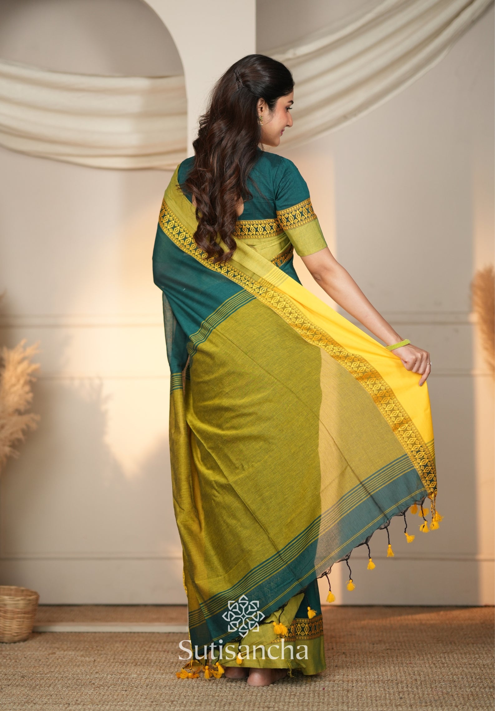 Timeless Weave Bengal Cotton Saree by Sutisancha