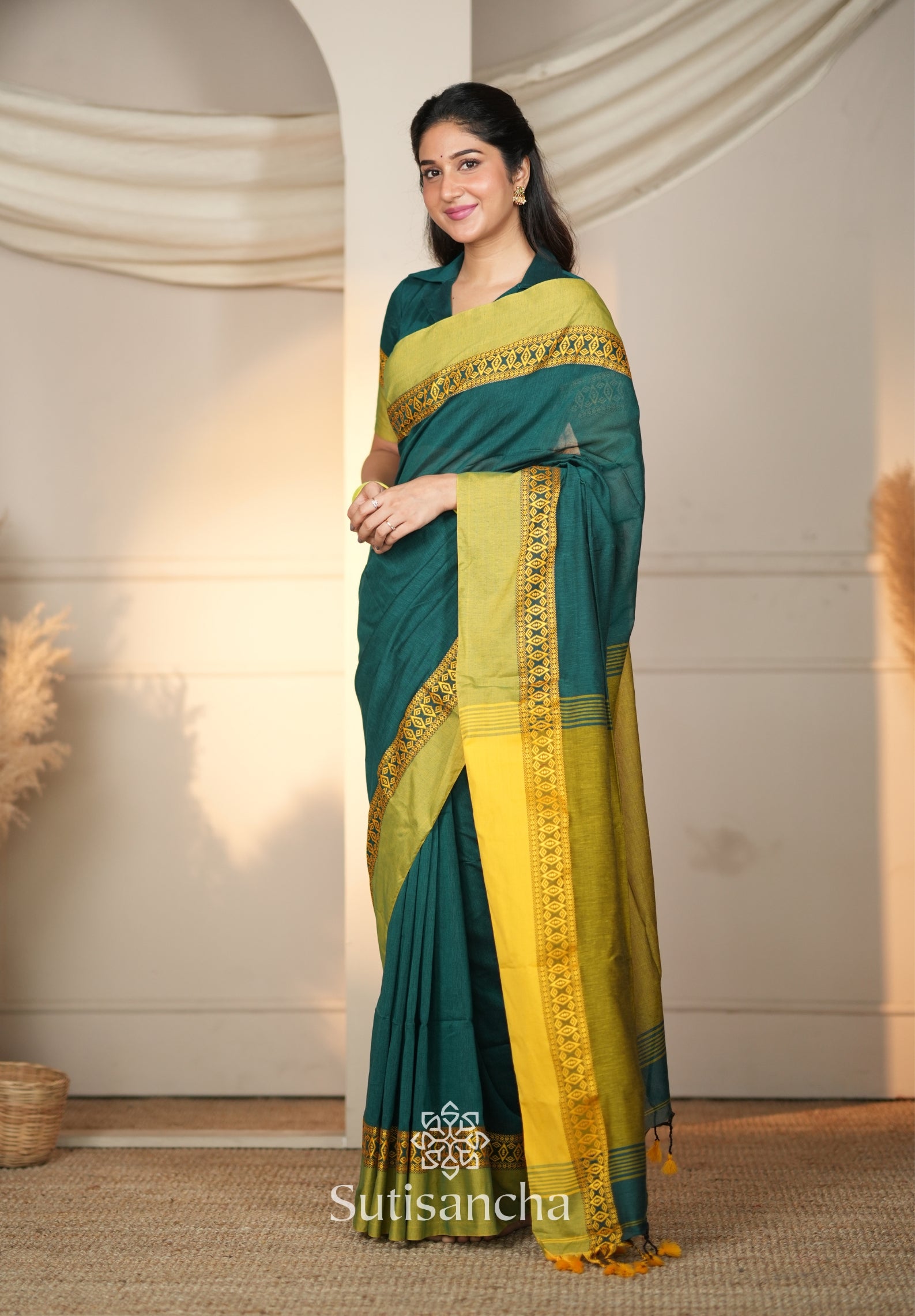 Timeless Weave Bengal Cotton Saree by Sutisancha