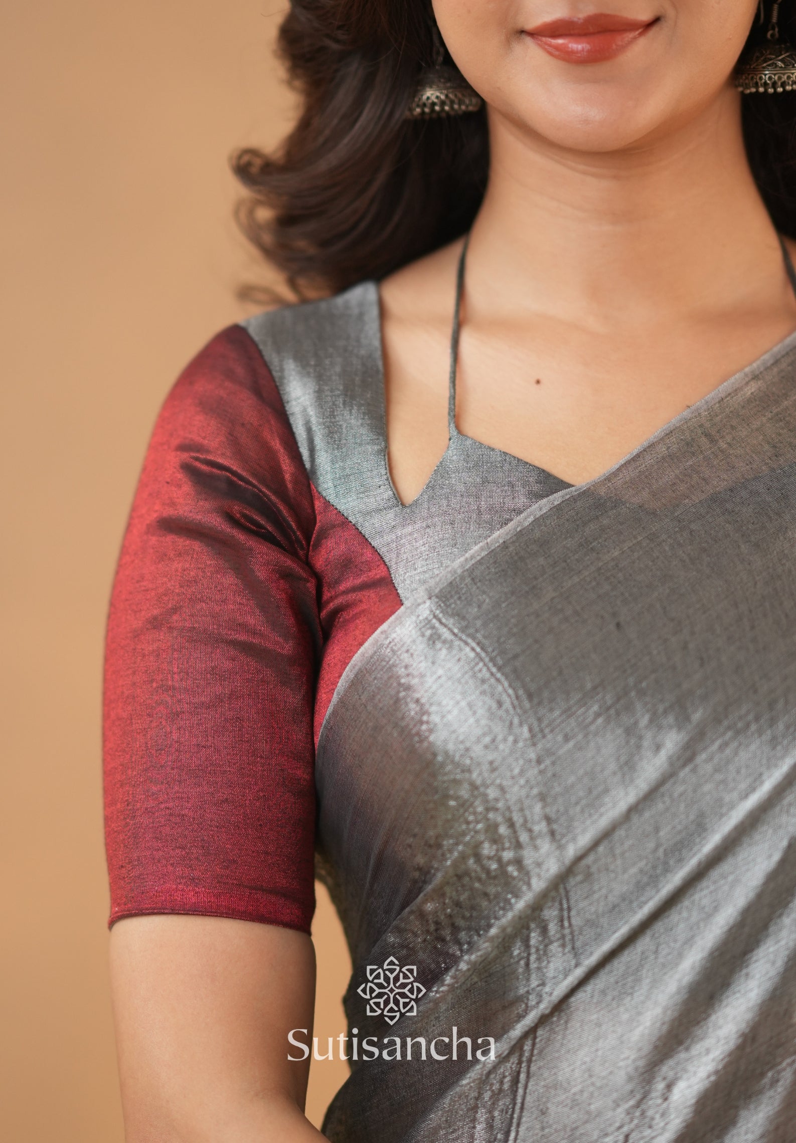 Regal Split Elegance Handloom Tissue Cotton Saree