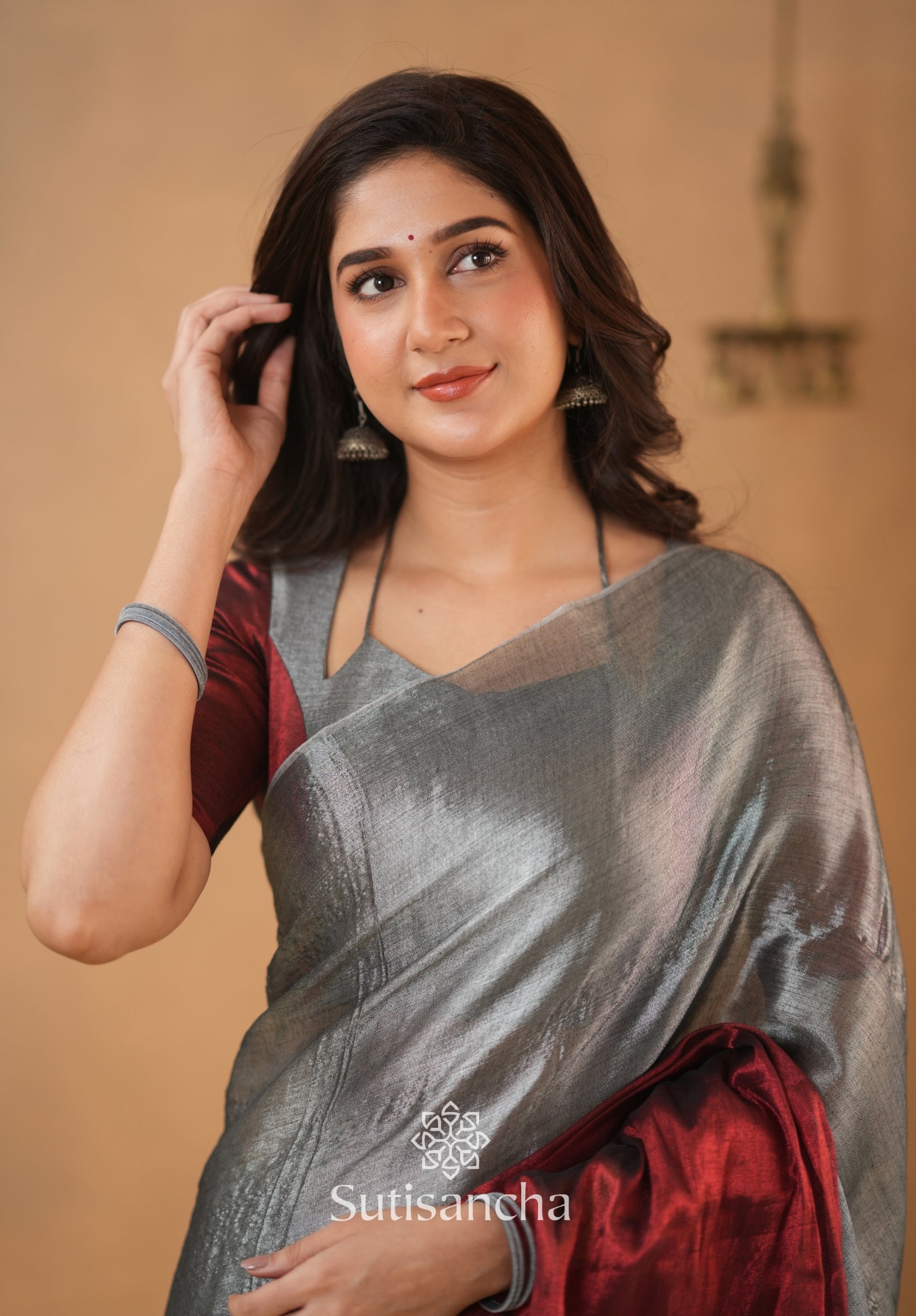 Regal Split Elegance Handloom Tissue Cotton Saree