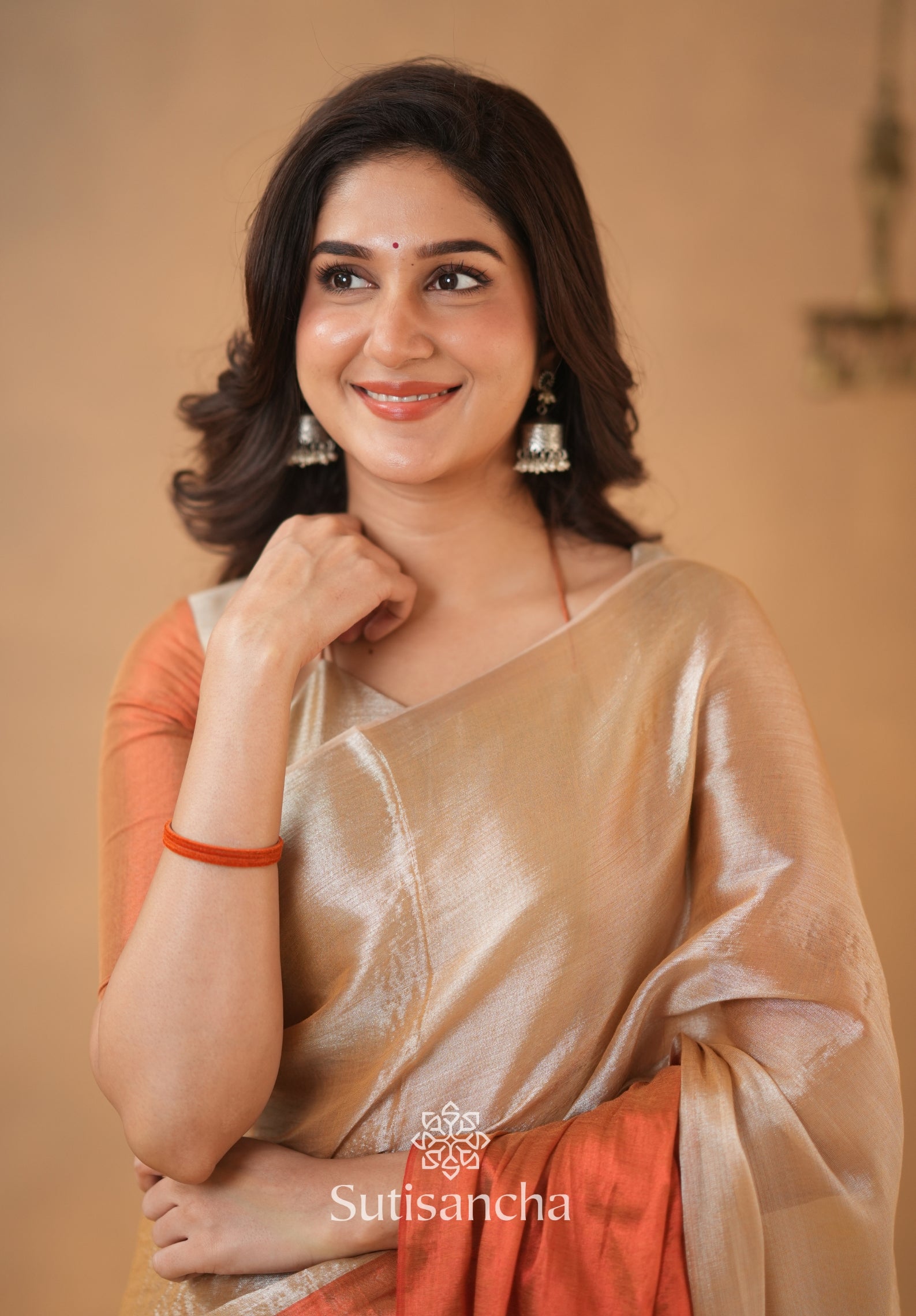 Regal Split Elegance Handloom Tissue Cotton Saree