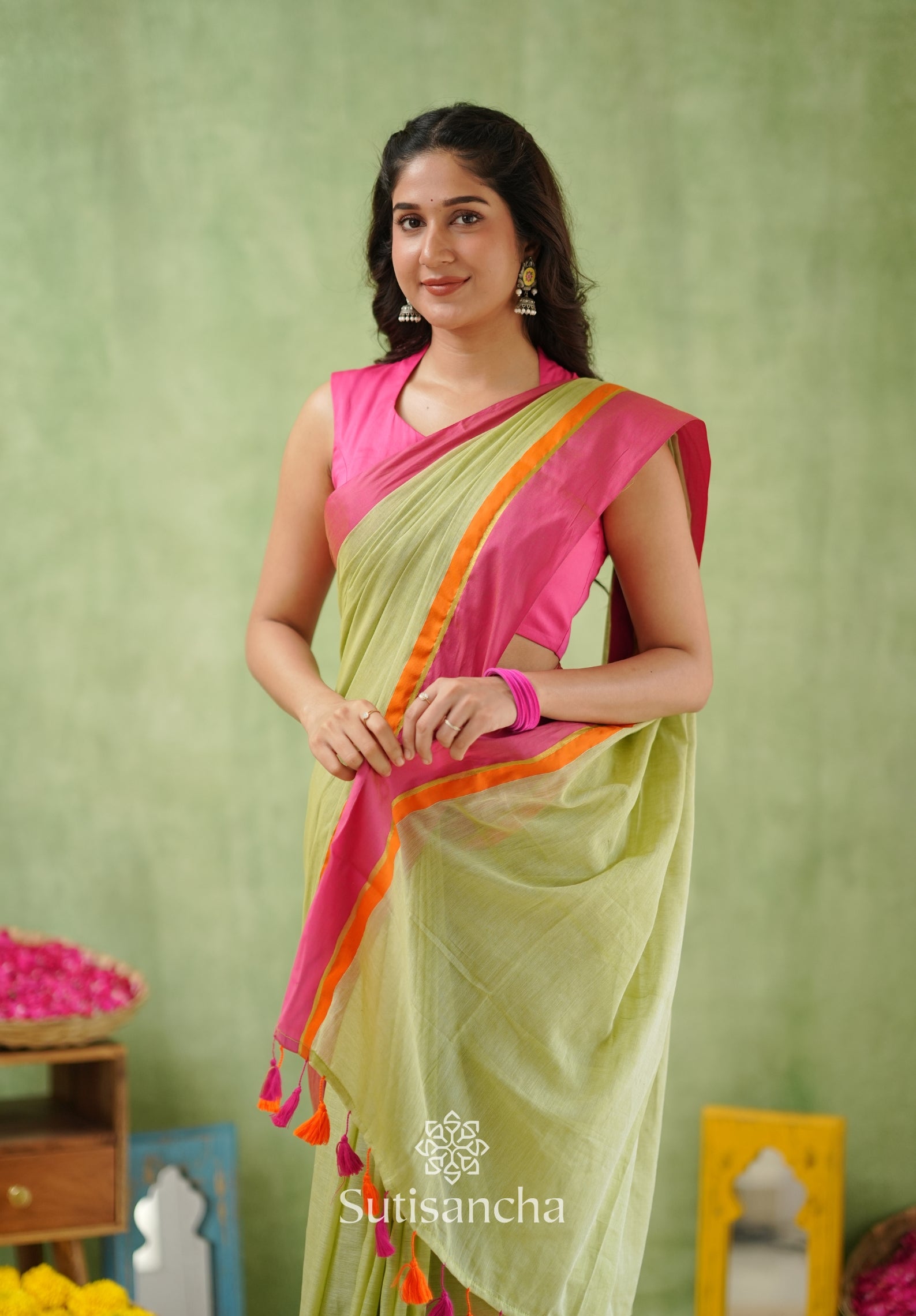 Pink Poise Pure Cotton Saree