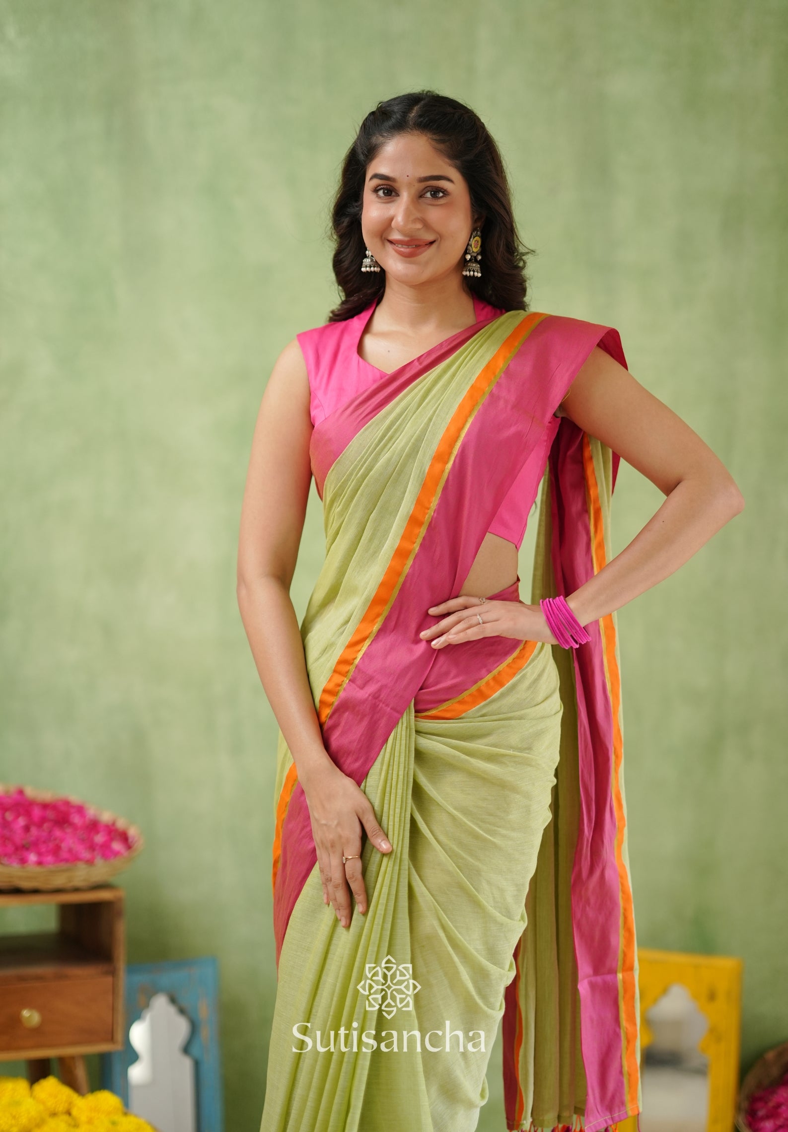 Pink Poise Pure Cotton Saree