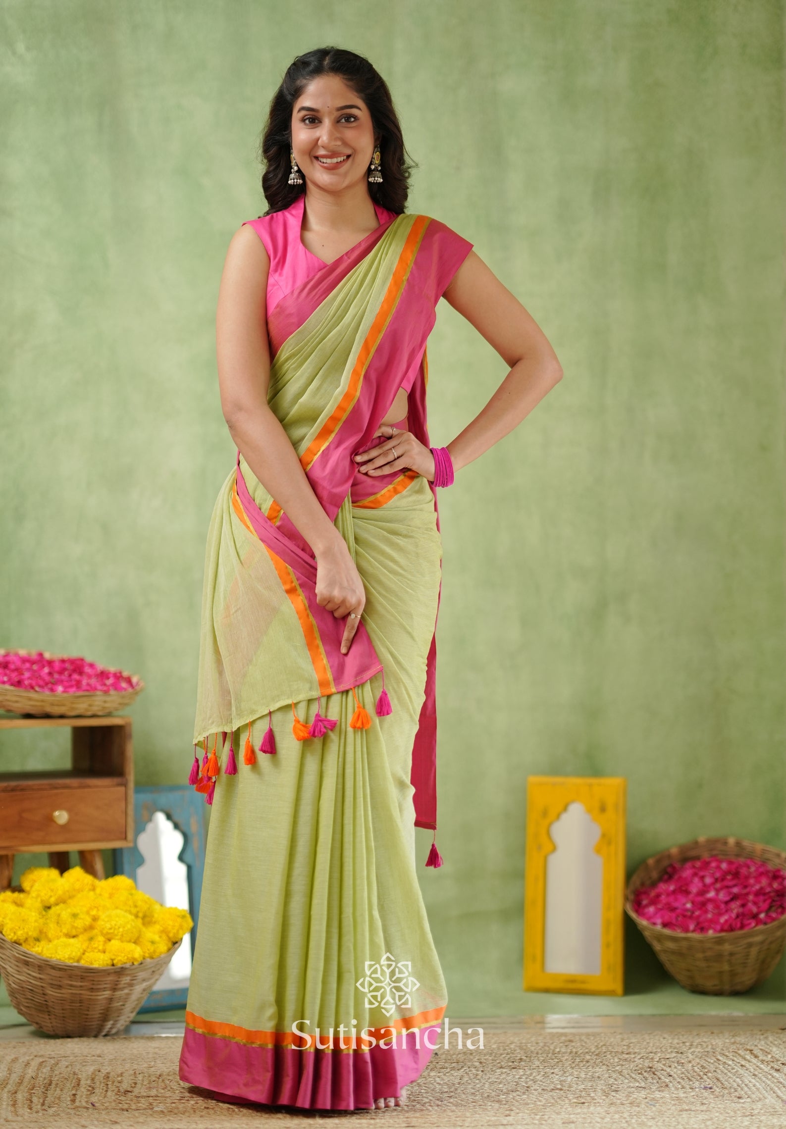 Pink Poise Pure Cotton Saree
