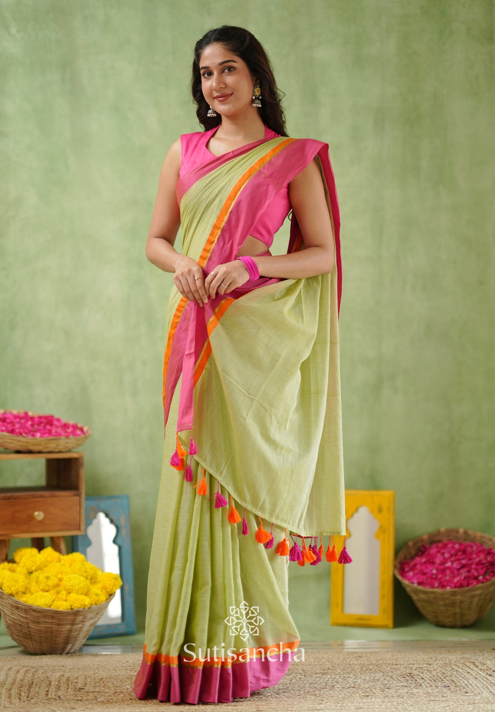 Pink Poise Pure Cotton Saree