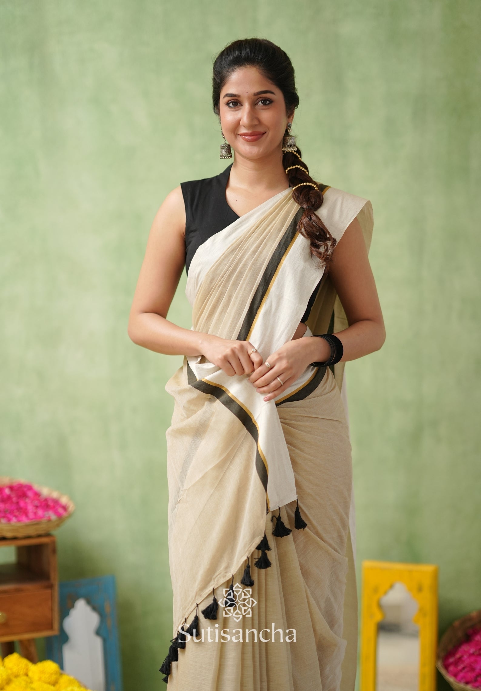 Luminous Charm Mul Saree