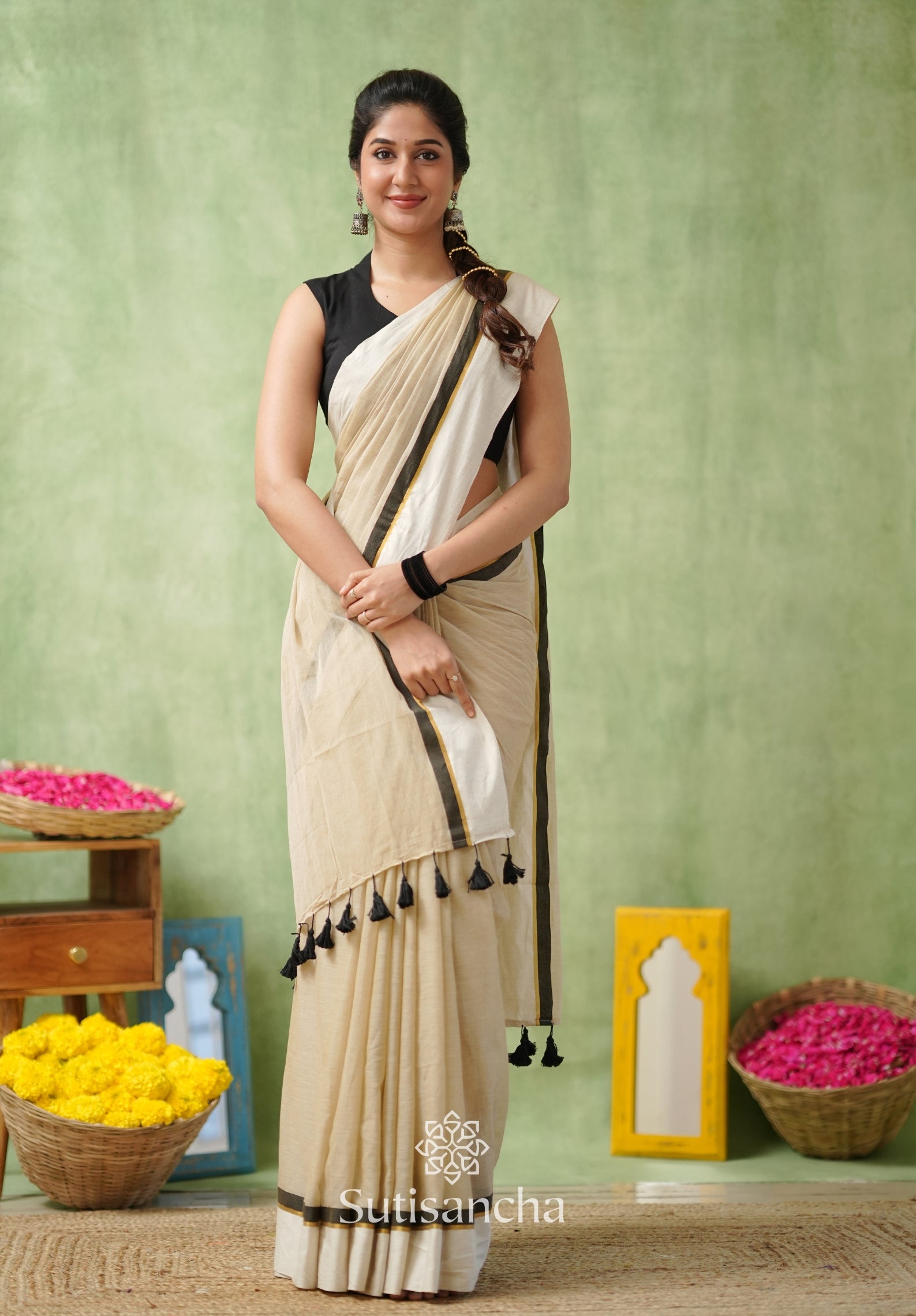 Luminous Charm Mul Saree