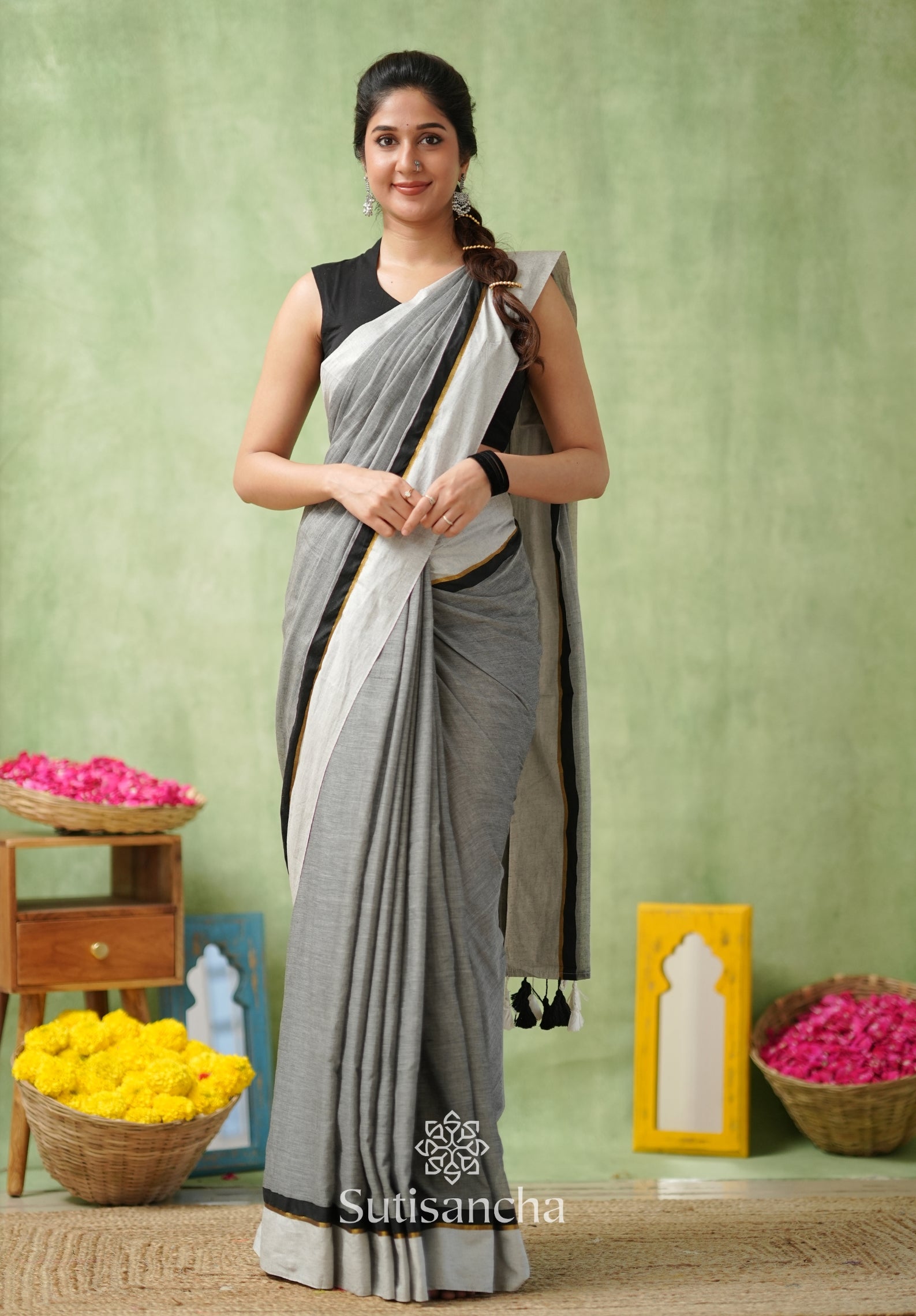 Luminous Charm Mul Saree