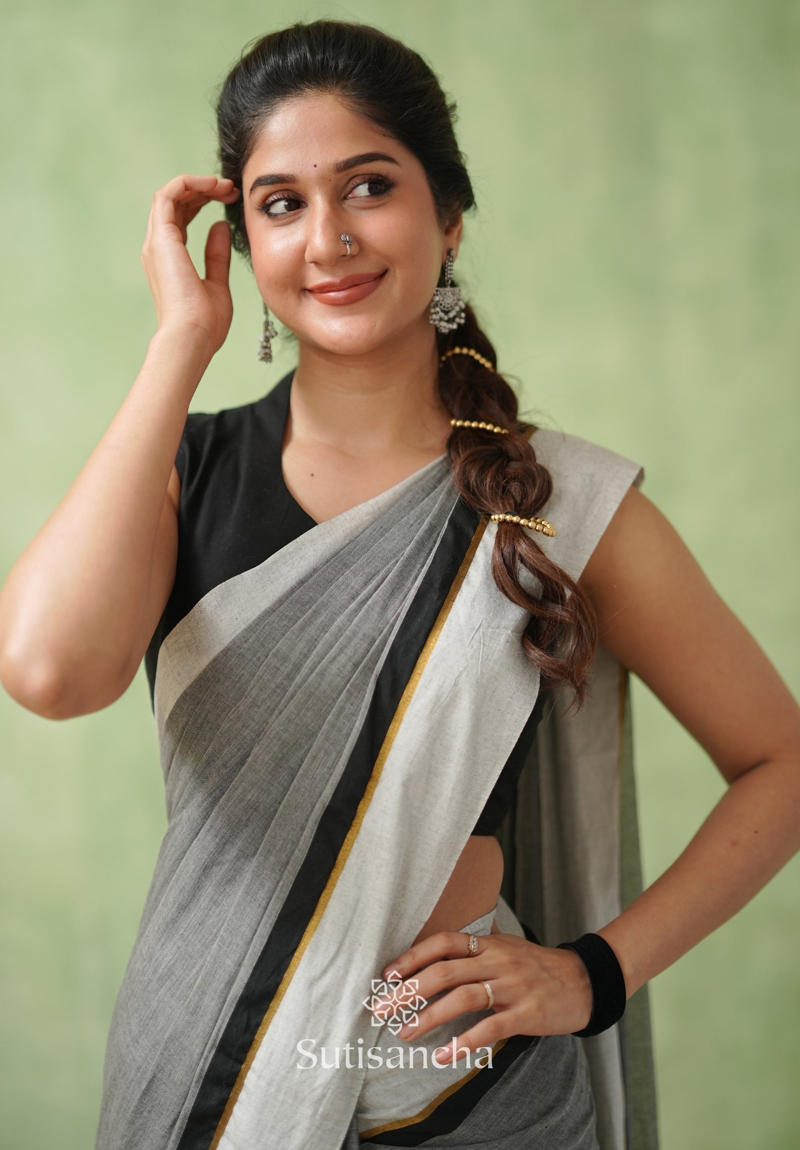 Luminous Charm Mul Saree