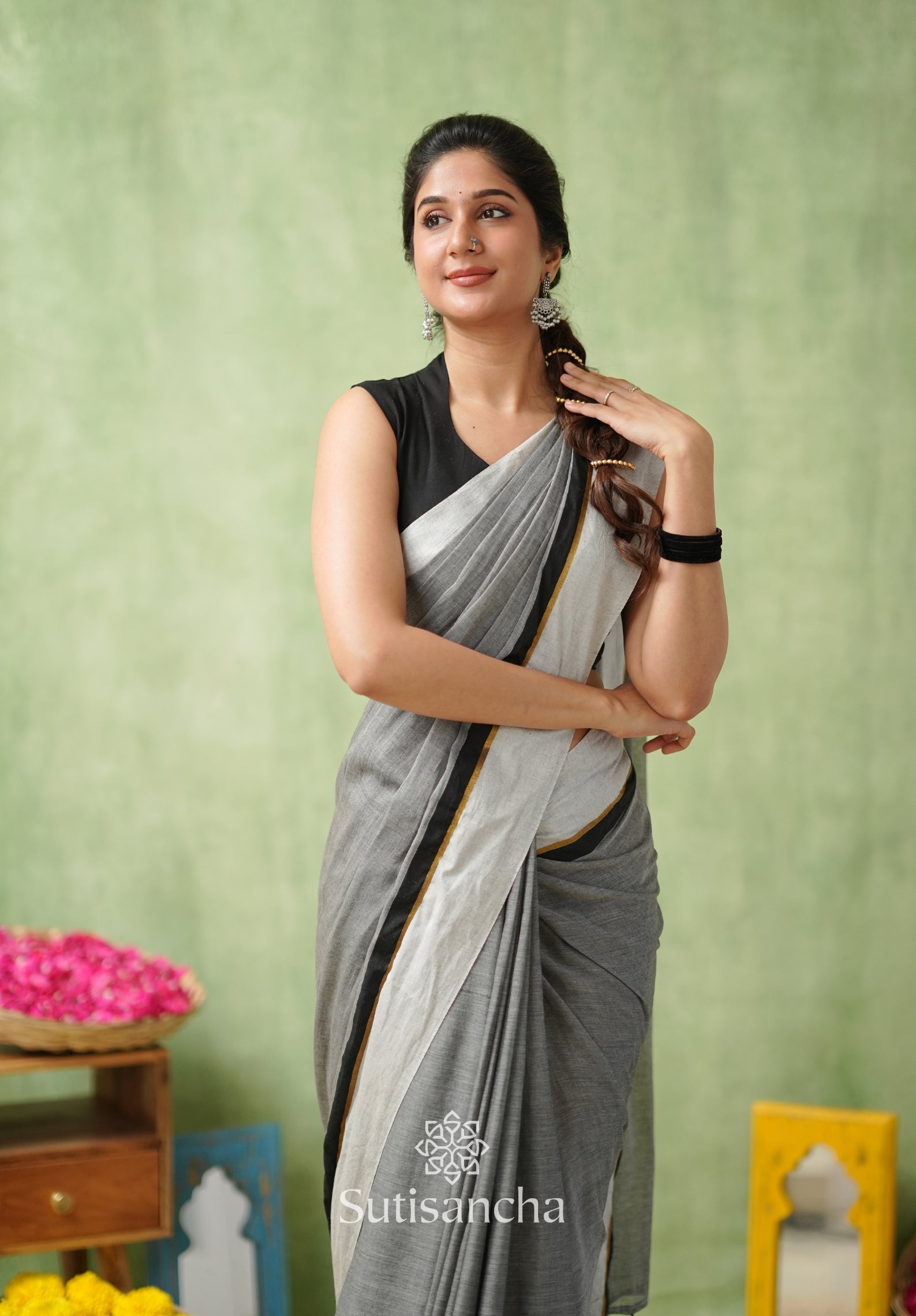 Luminous Charm Mul Saree