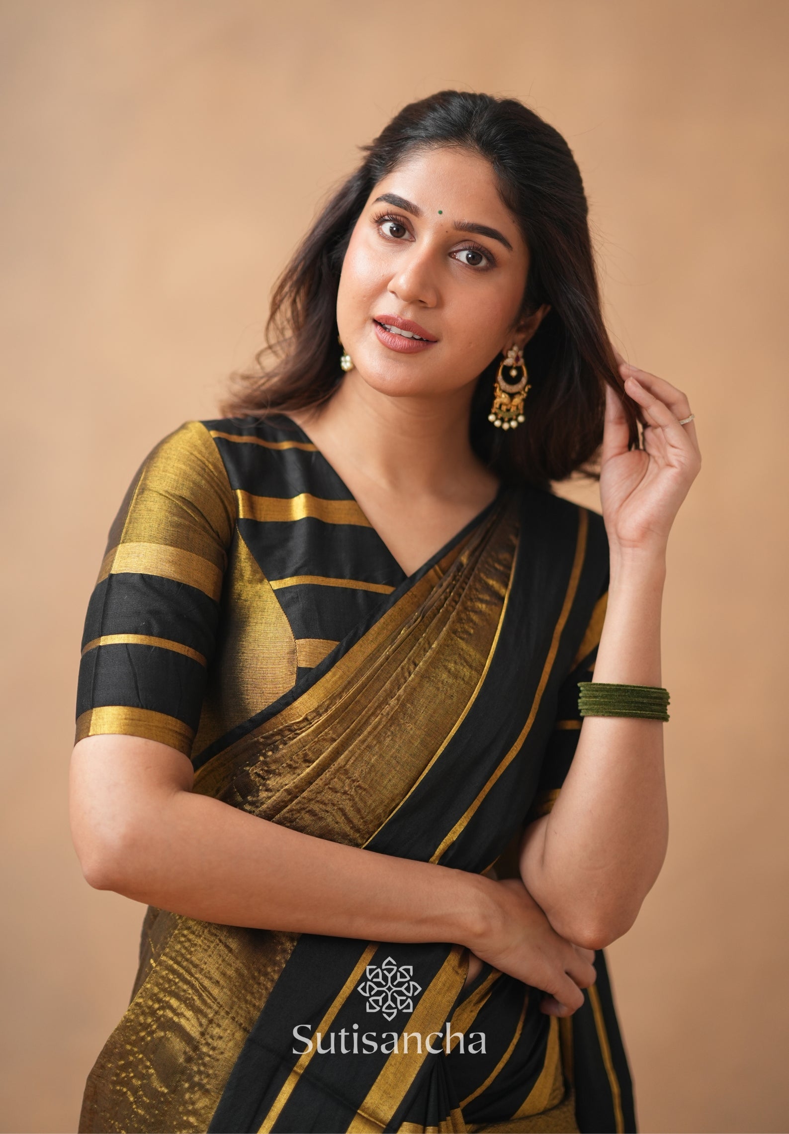 Soft Sheen Tissue Cotton Saree with Fluid Drape