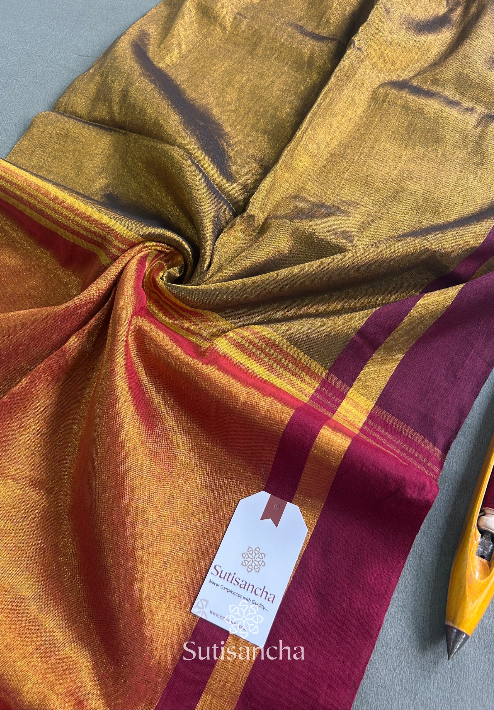 Soft Sheen Tissue Cotton Saree with Fluid Drape