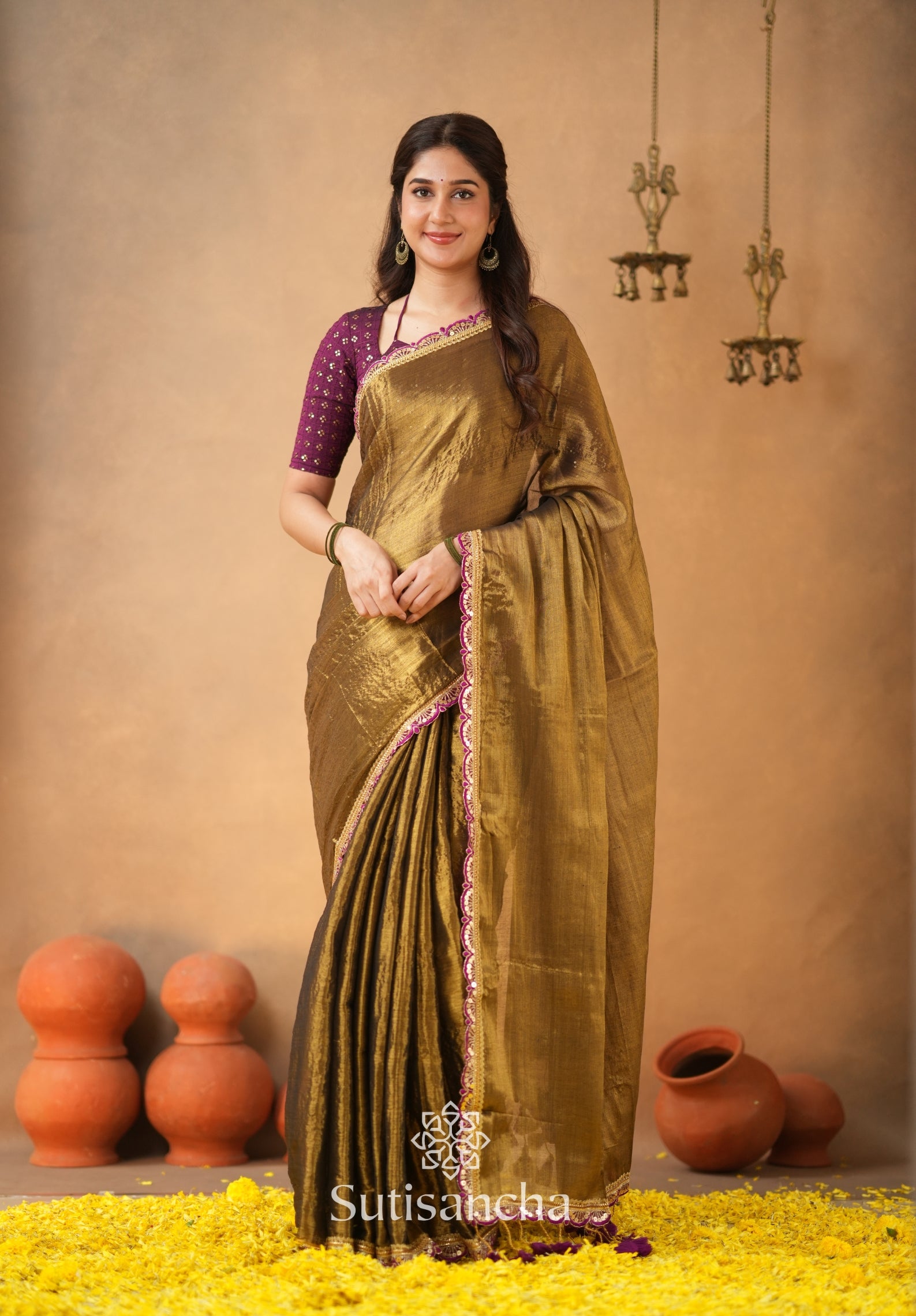 The Luxe Gleam Tissue Cotton Saree