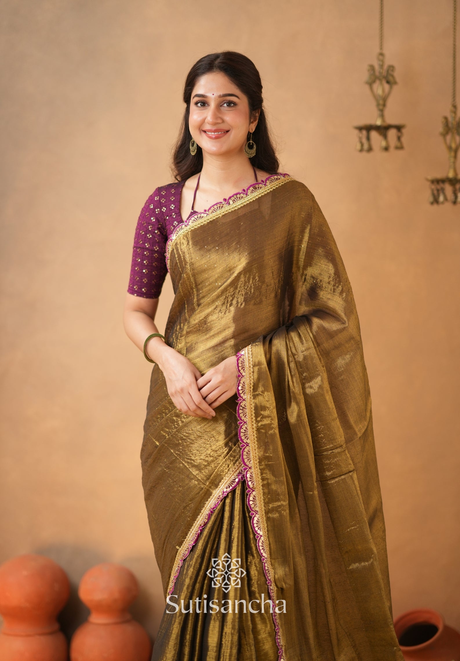The Luxe Gleam Tissue Cotton Saree