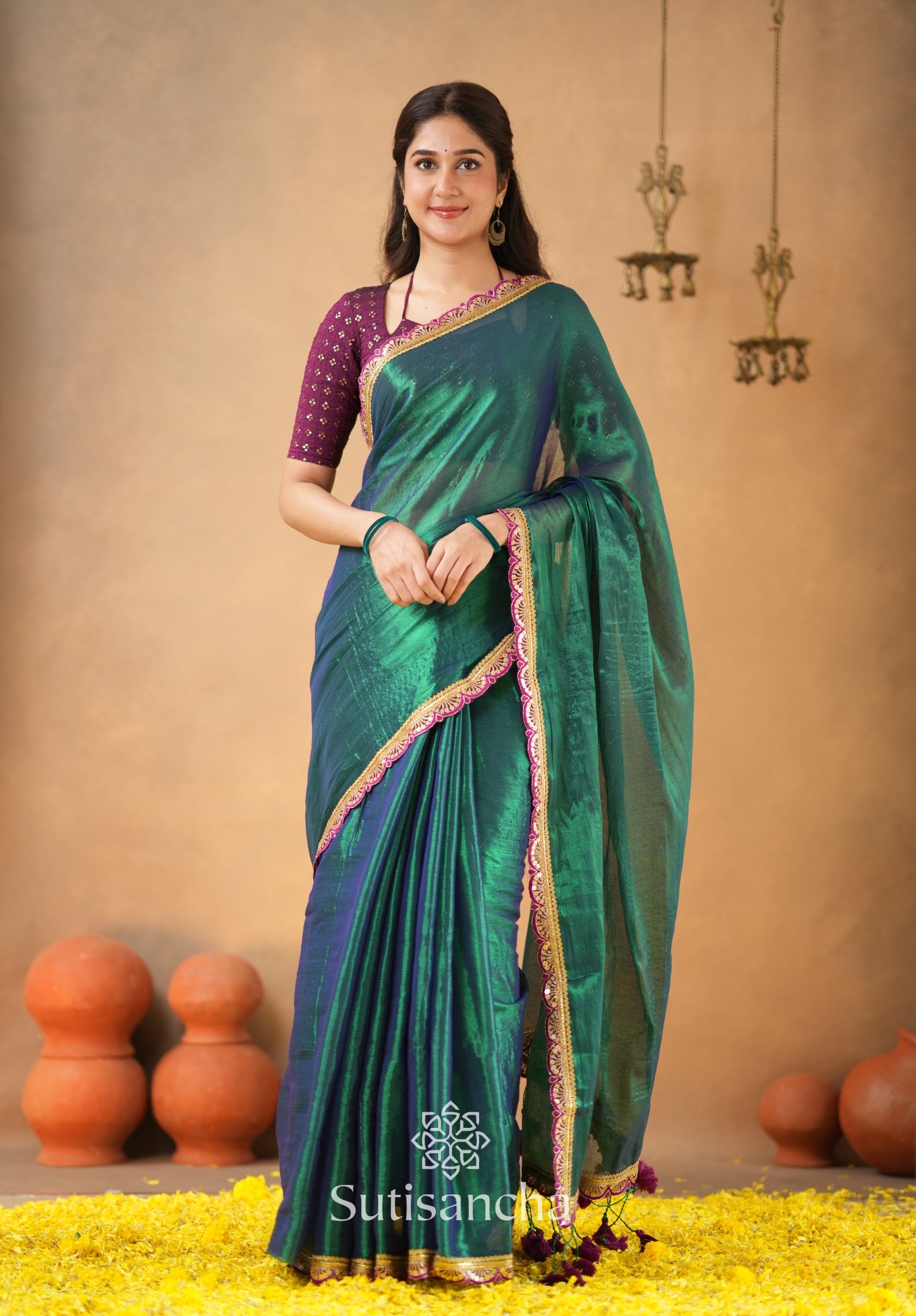 The Luxe Gleam Tissue Cotton Saree