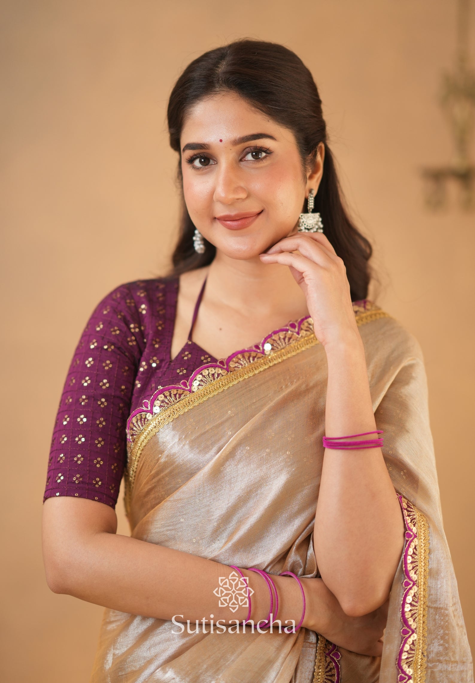 The Luxe Gleam Tissue Cotton Saree