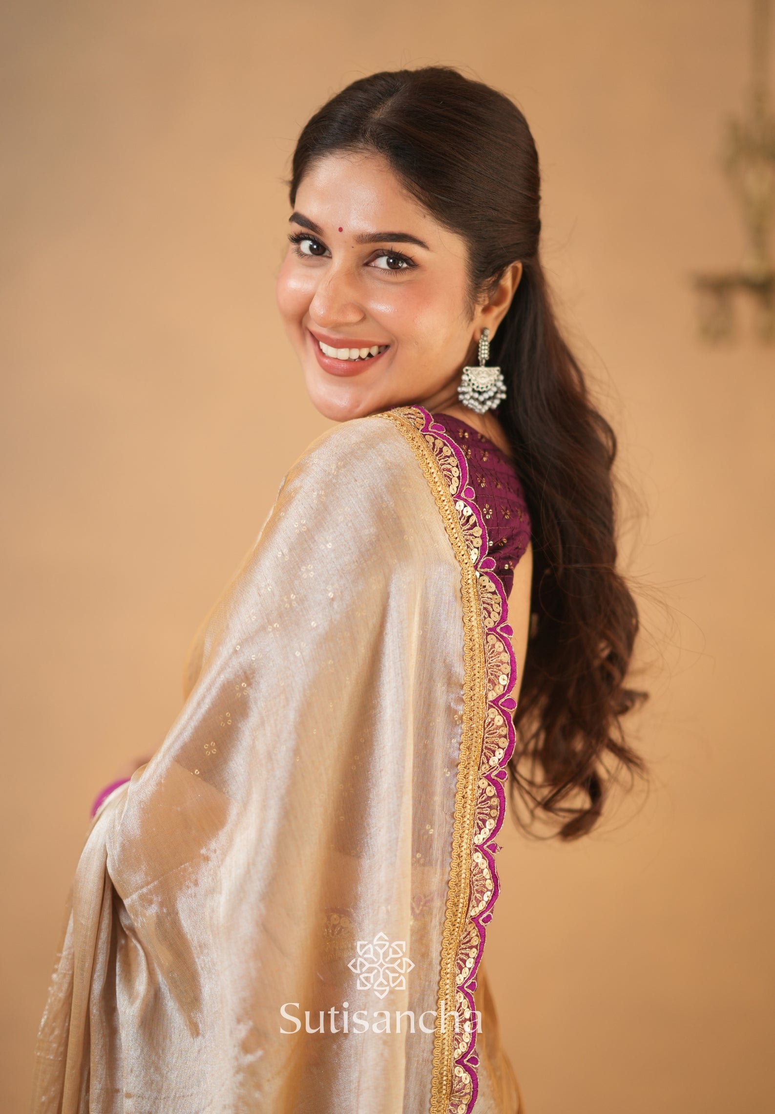 The Luxe Gleam Tissue Cotton Saree