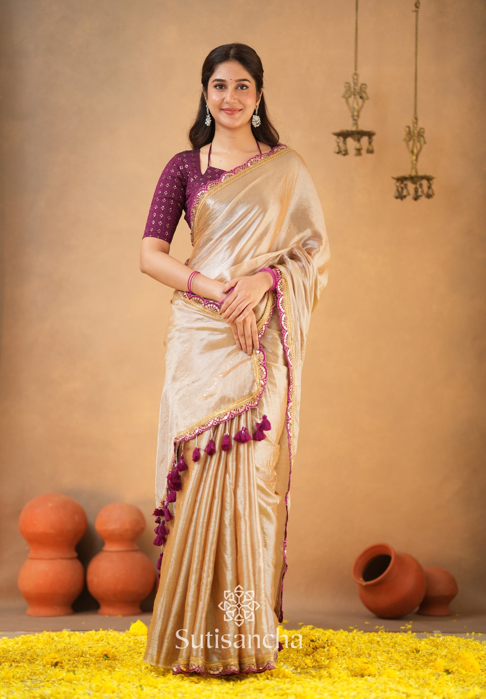 The Luxe Gleam Tissue Cotton Saree