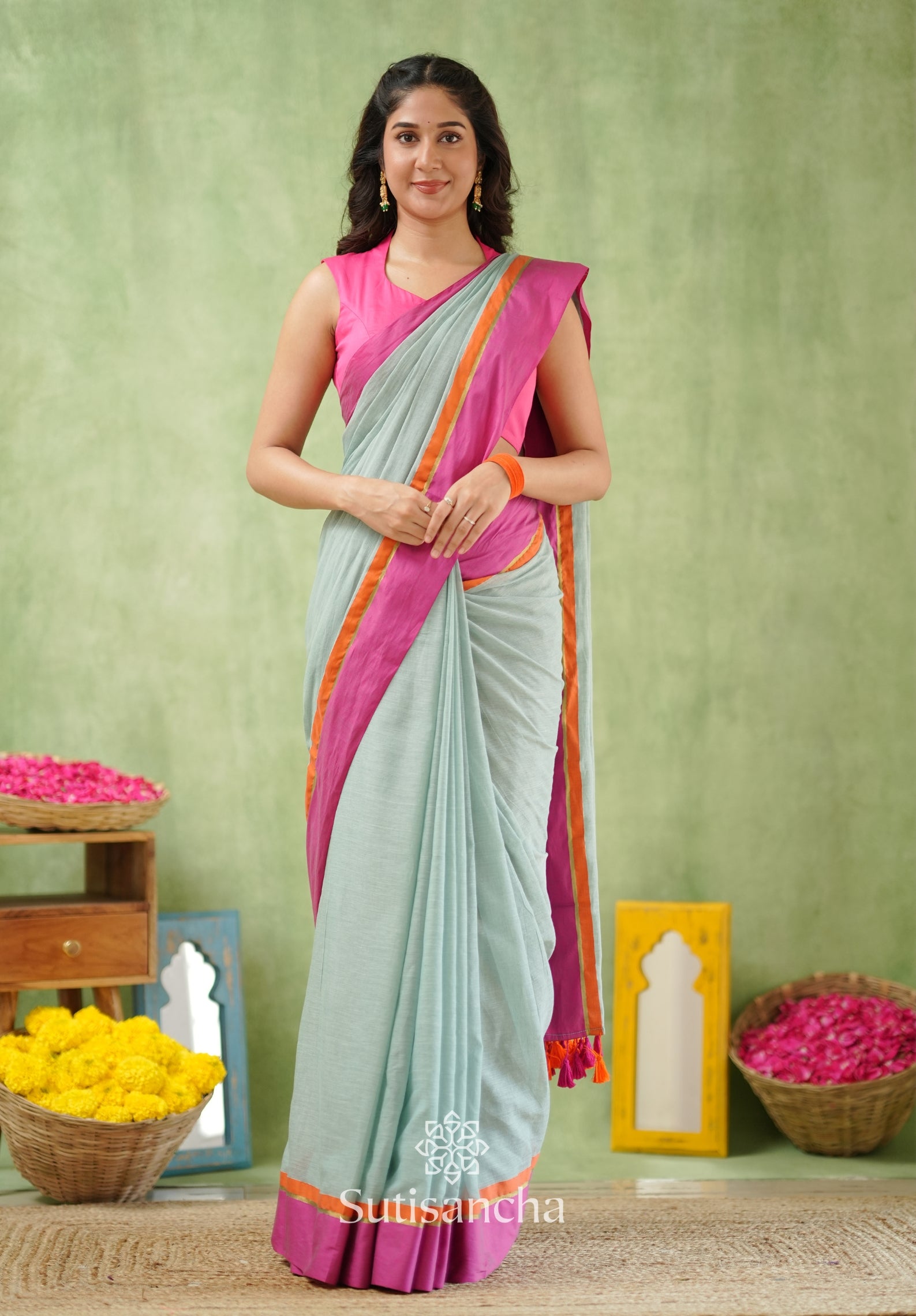 Pink Poise Pure Cotton Saree