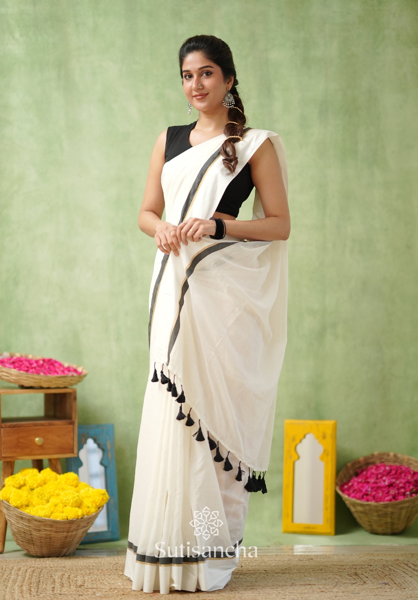 Luminous Charm Mul Saree