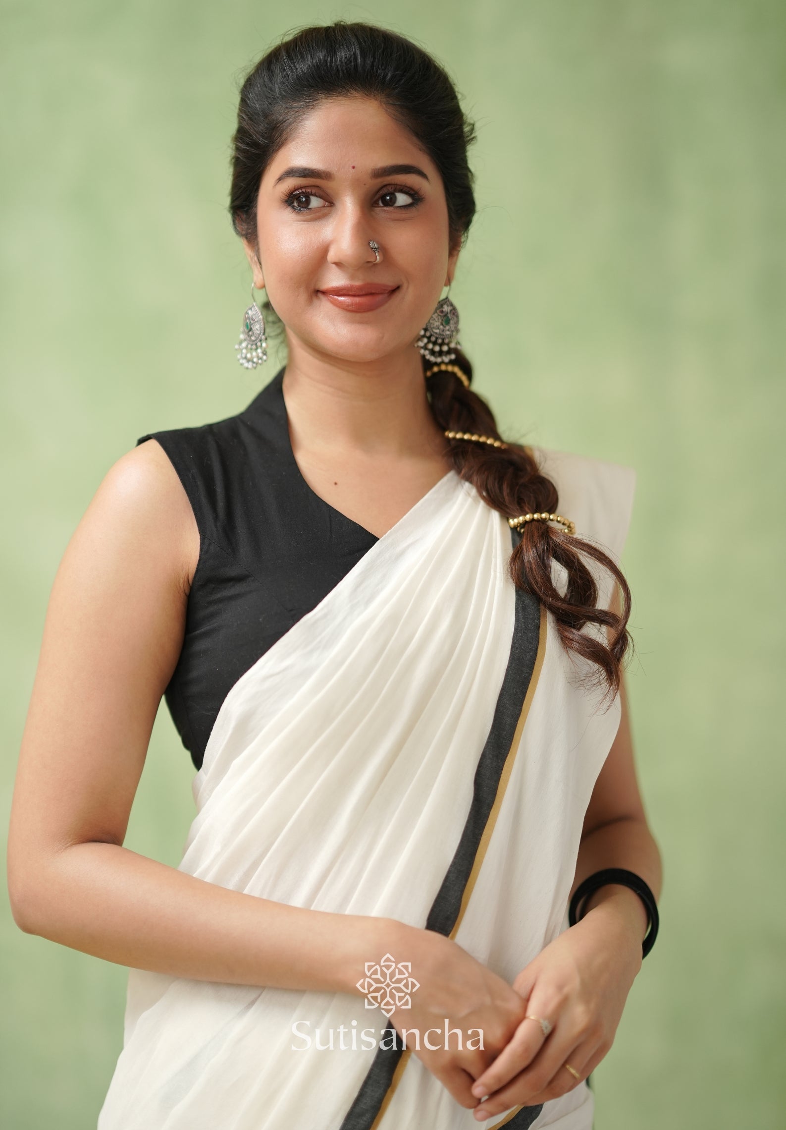 Luminous Charm Mul Saree