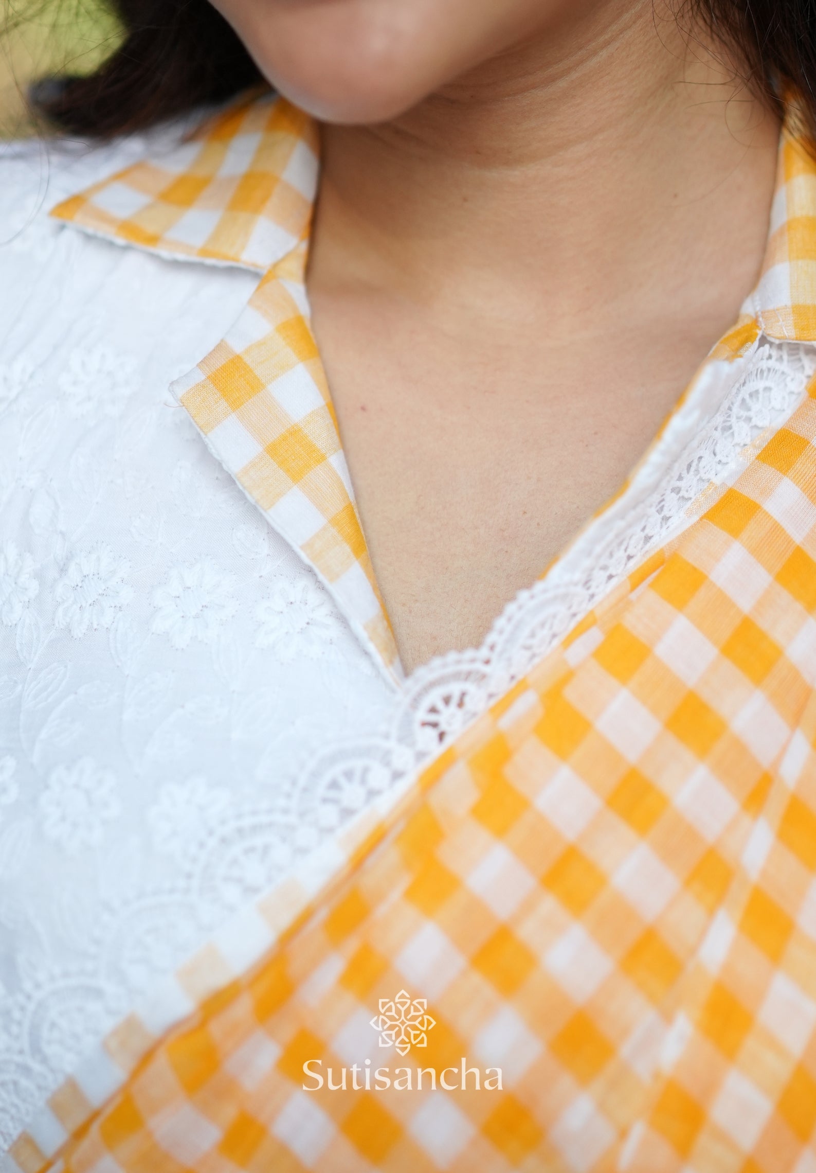 Summer Gingham Mul Cotton Saree