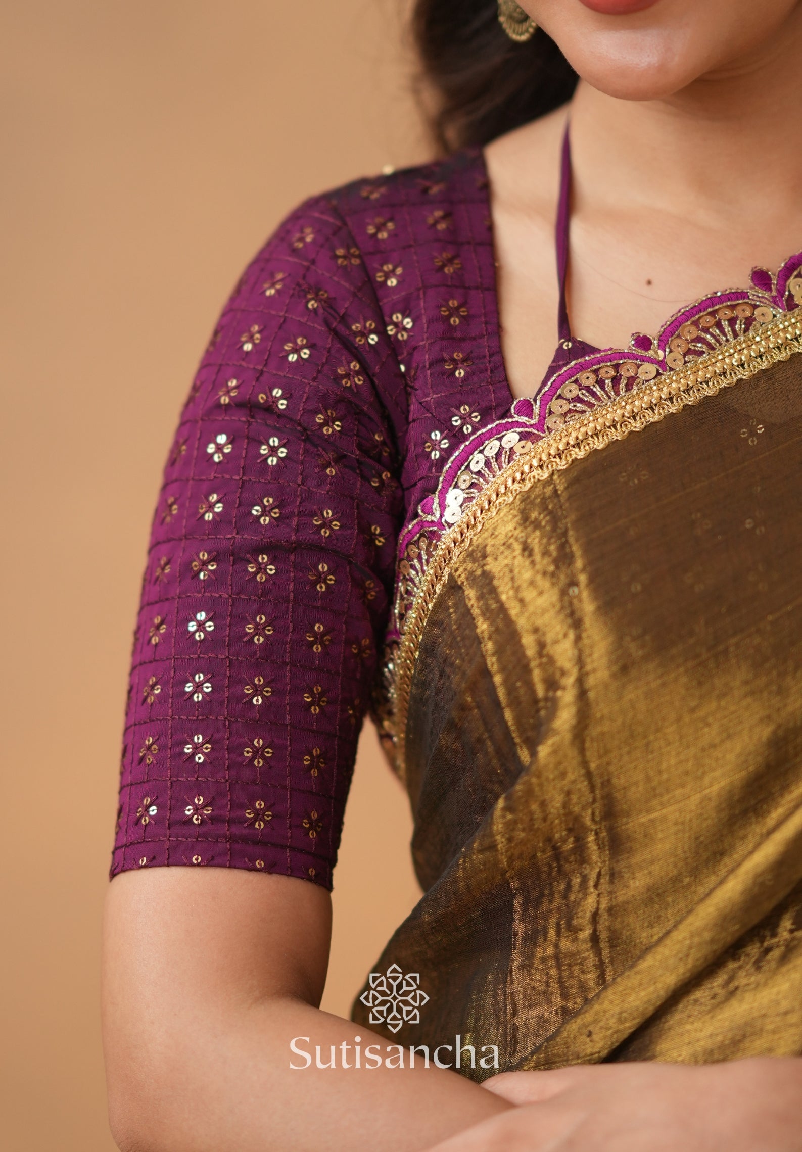 The Luxe Gleam Tissue Cotton Saree